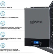 Автономный солнечный инвертор (off-grid) Solarverse Ampere UPS 6kW 48V 1 MPPT Wi-Fi 220V (SV6048UPSW) (UA)