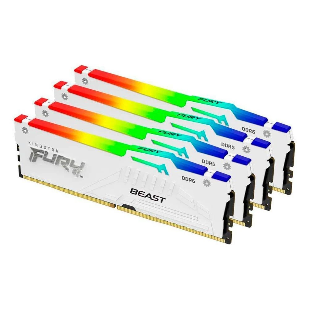 Kingston FURY 128 GB (4x32GB) DDR5 5600 MHz Beast White RGB (KF556C40BWAK4-128) Назначение: Память для