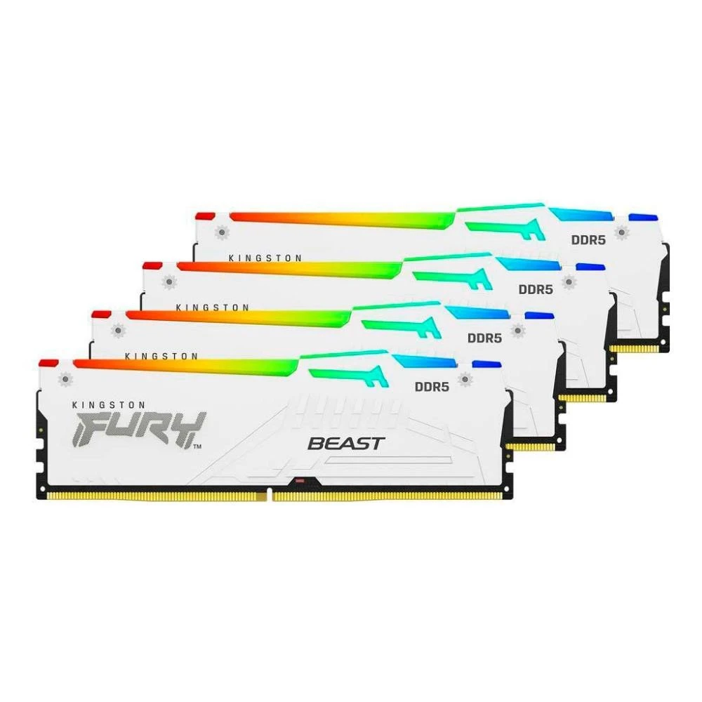 Kingston FURY 128 GB (4x32GB) DDR5 5600 MHz Beast White RGB (KF556C40BWAK4-128)