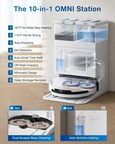 ECOVACS Deebot T50 Pro Omni White Тип: Робот-пилосос з вологим