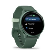Смарт-годинники Garmin Vivoactive 6 Metallic Jasper Green з силіконовим ремінцем Jasper Green (010-02985-42) (UA)