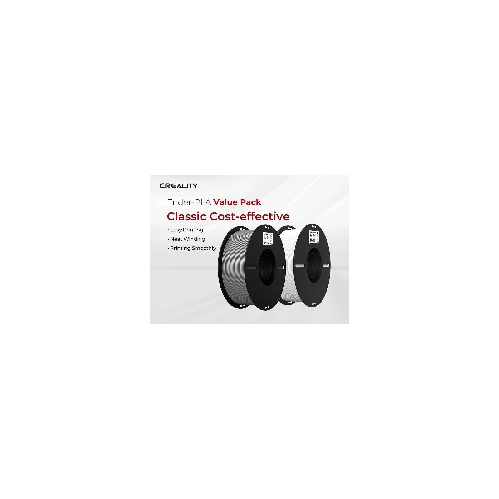 Пластик для 3D-принтера Creality Ender PLA 1.75мм, 2x1кг, white+grey (3301010365) (UA)