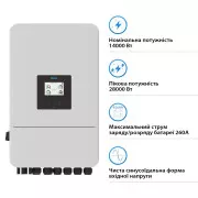 Сонячний інвертор Deye SUN-14K-SG05LP3-EU-SM2 WiFi (SUN-14K-SG05LP3-EU-SM2) (UA)