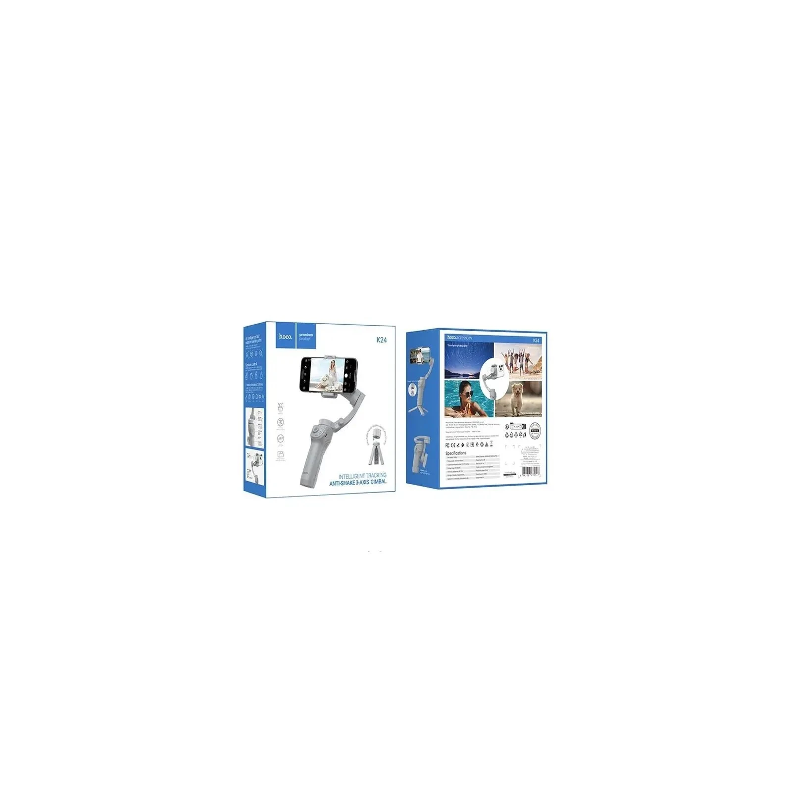 Стедикам HOCO K24 Support 3-axis smart gimbal Gray (6942007635547) (UA)