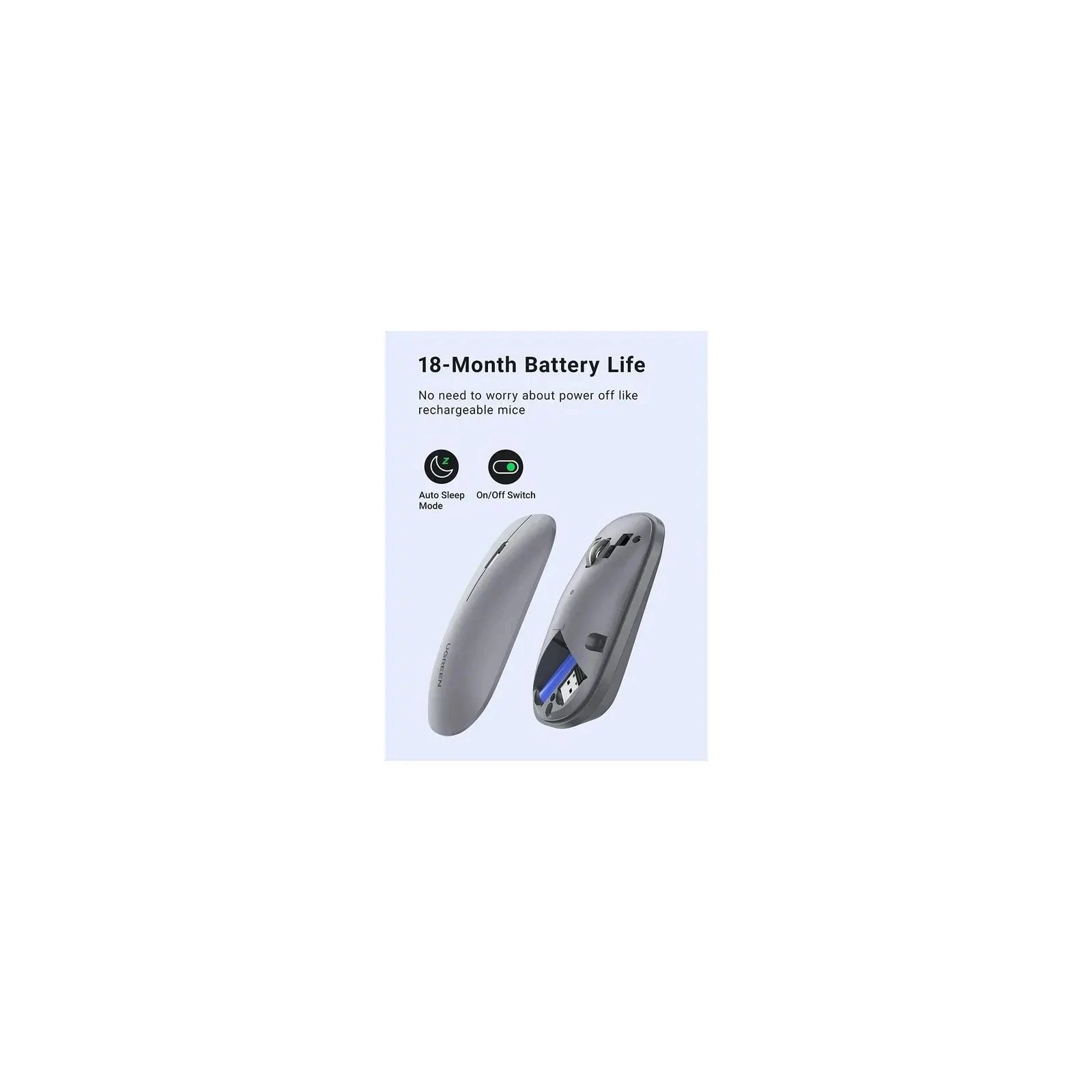 Ugreen MU001 Portable Wireless Gray (90373) (UA)