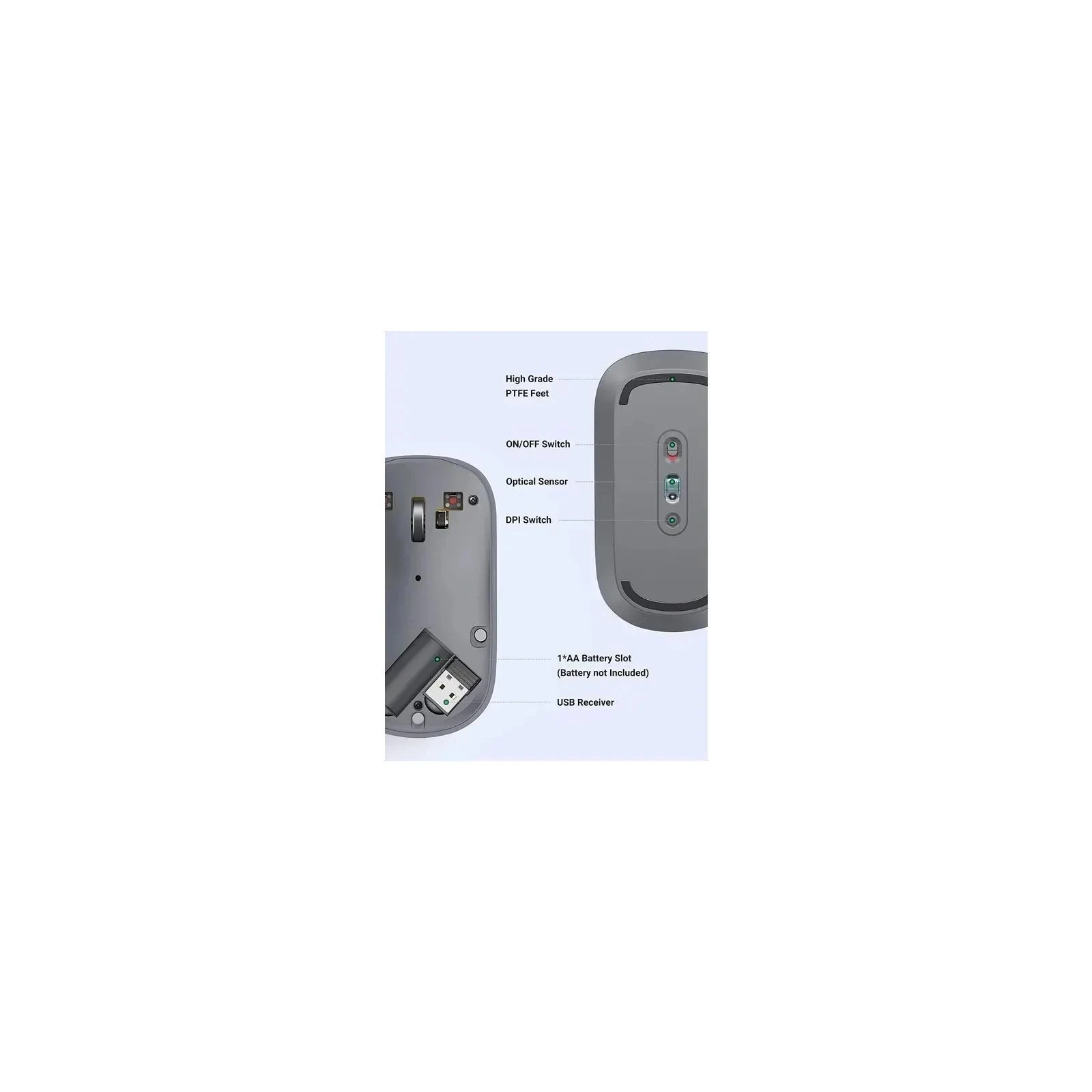 Ugreen MU001 Portable Wireless Gray (90373) (UA)