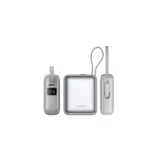 Choetech 10000mAh, 35W. PD/3.0, LED Display, buid-in type-C cabel, Silver (B832-SL) (UA)