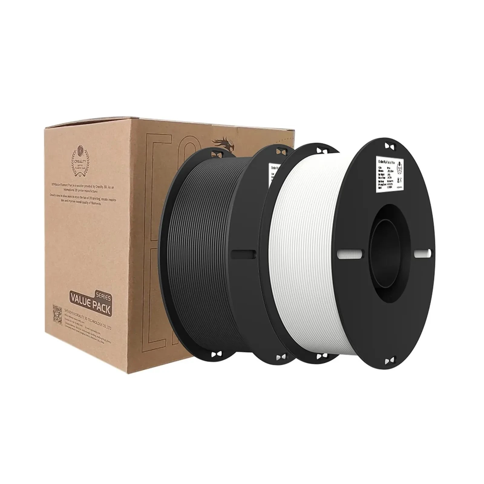 Пластик для 3D-принтера Creality PLA 2x1кг, 1.75мм, white+black (3301010337) (UA) Тип пластику: PLA; Діаметр: 1.75 мм;