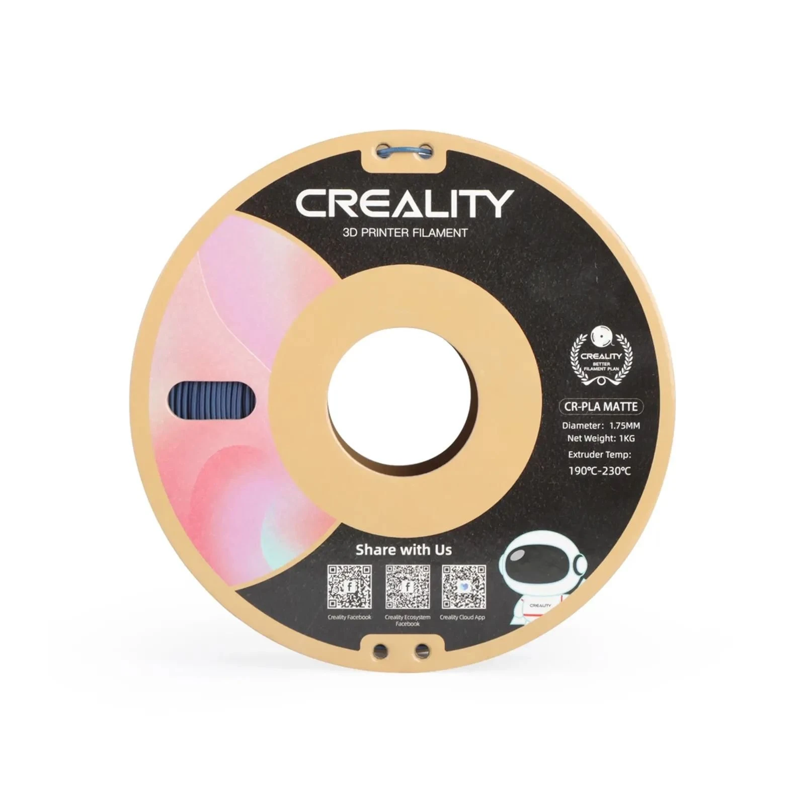 Пластик для 3D-принтера Creality PLA matte 1кг, 1.75мм, темно-синій (3301010298) (UA)