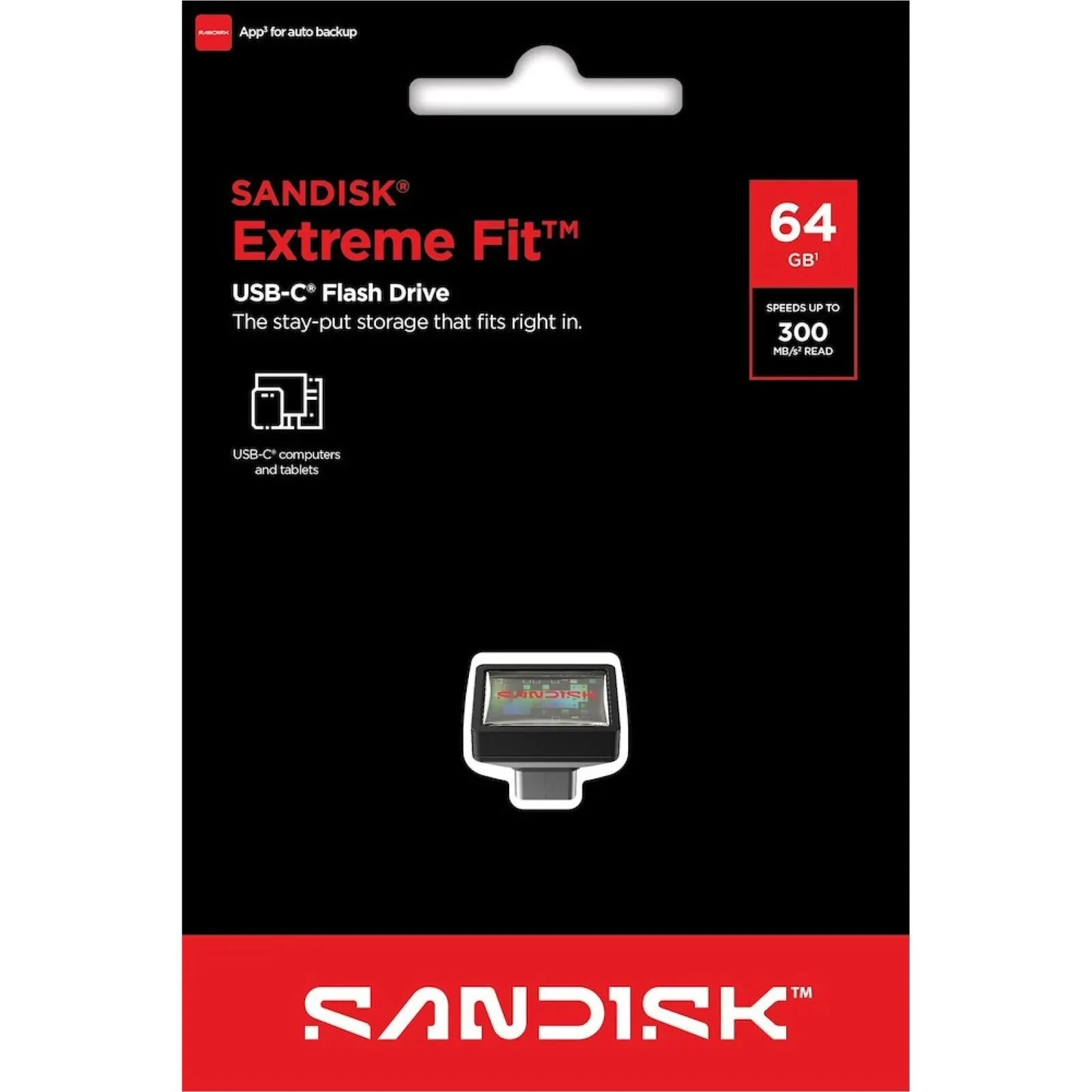 SanDisk 64GB Extreme Fit Black Type-C (SDCZ530-064G-G46) (UA) Тип: Суперкомпактні,