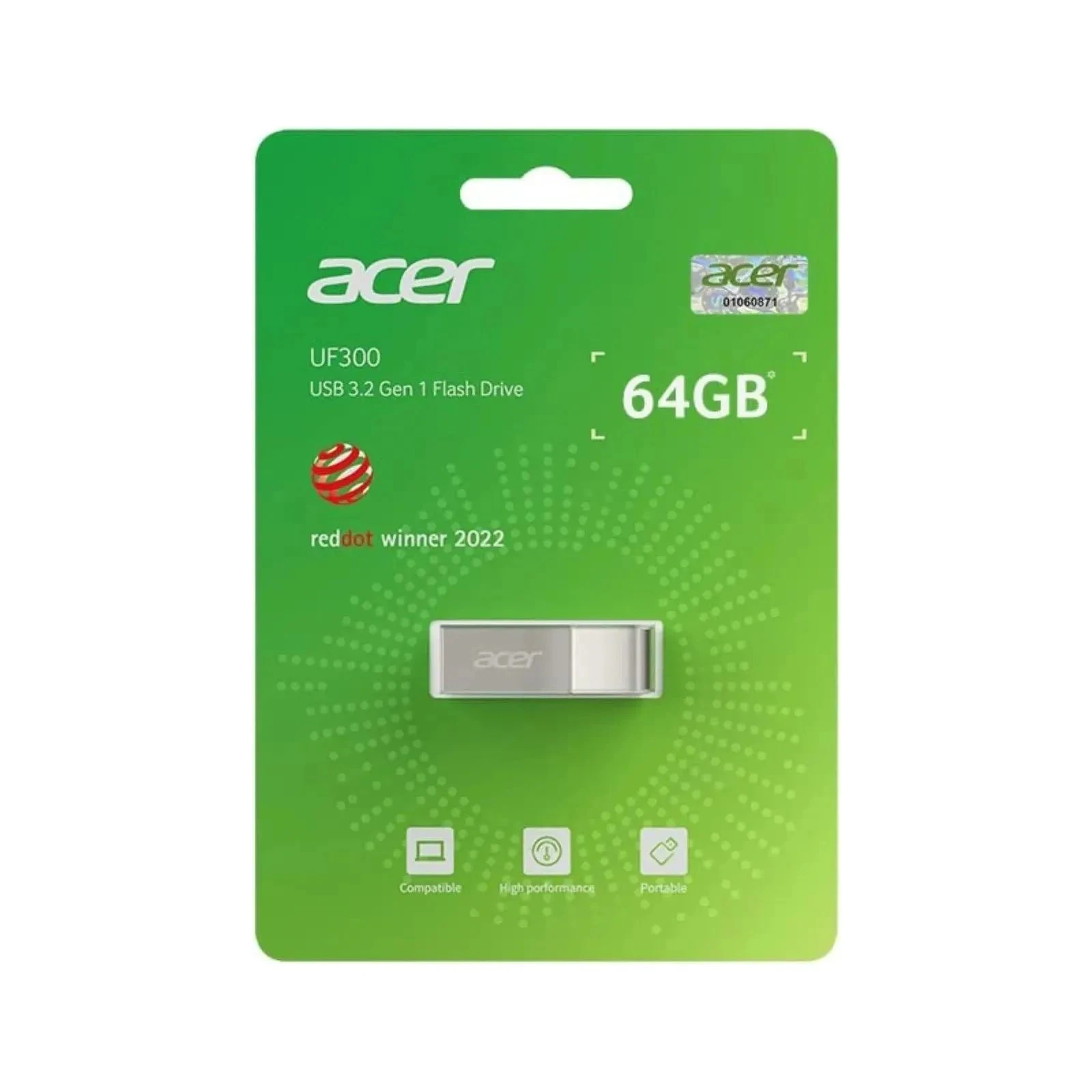 Acer 64GB UF300 Silver USB 3.2 (BL.9BWWA.518) (UA)