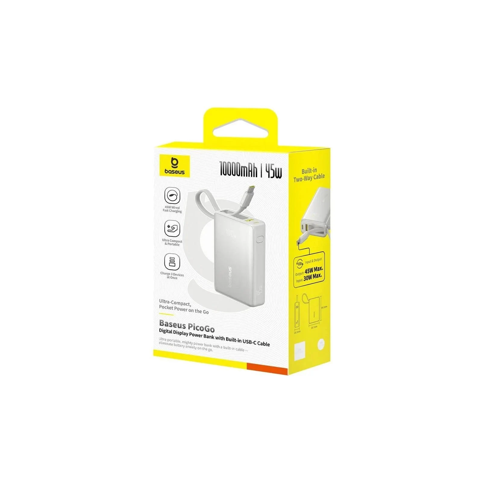 Baseus PicoGo 10000mAh 45W PD, QC, Galaxy Natural Titanium (P10076803853-00) (UA)