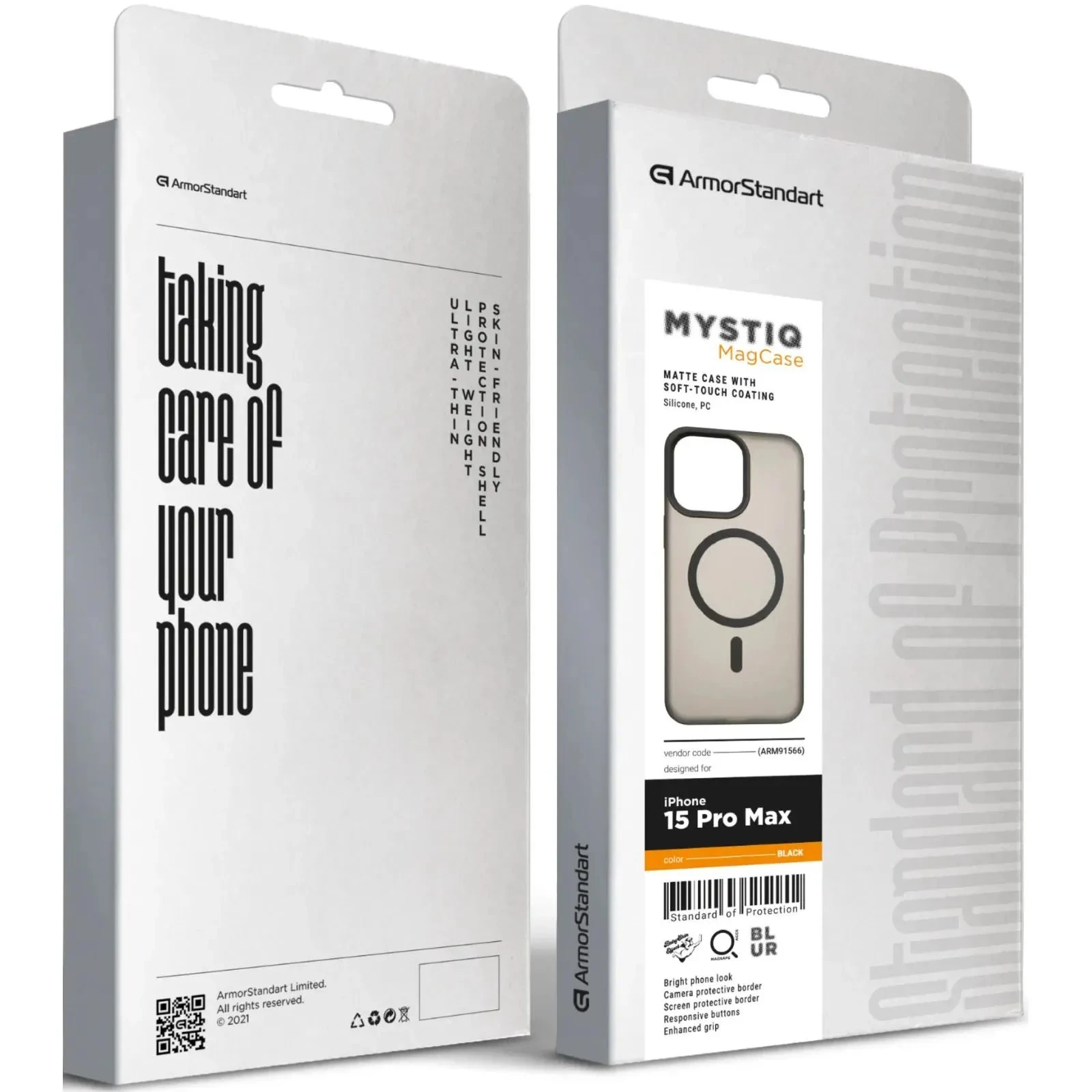 Чохол для мобільного телефону Armorstandart Mystiq MagCase Apple iPhone 15 Pro Max Black (ARM91566) (UA)