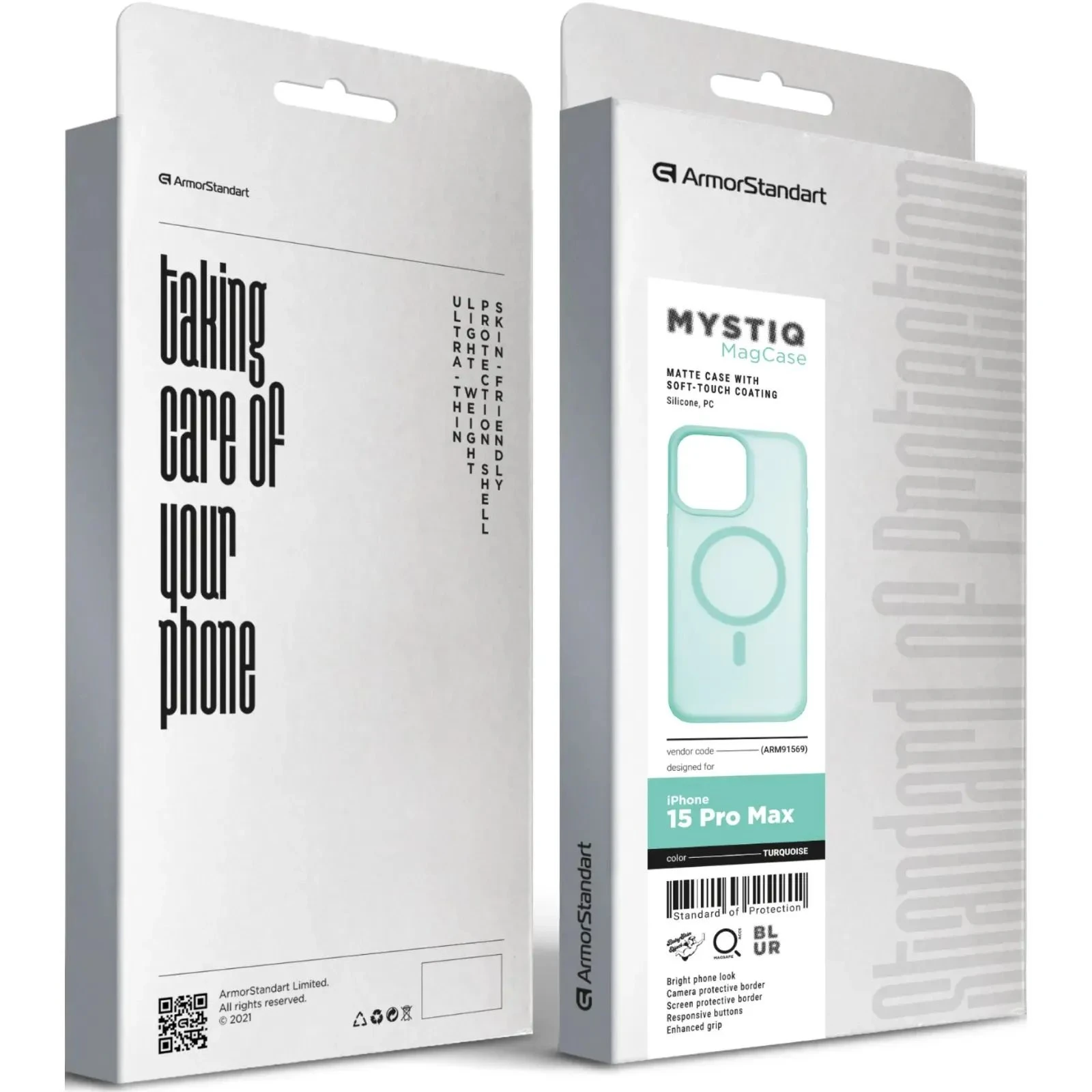 Чехол для мобильного телефона Armorstandart Mystiq MagCase Apple iPhone 15 Pro Max Turquoise (ARM91569) (UA)