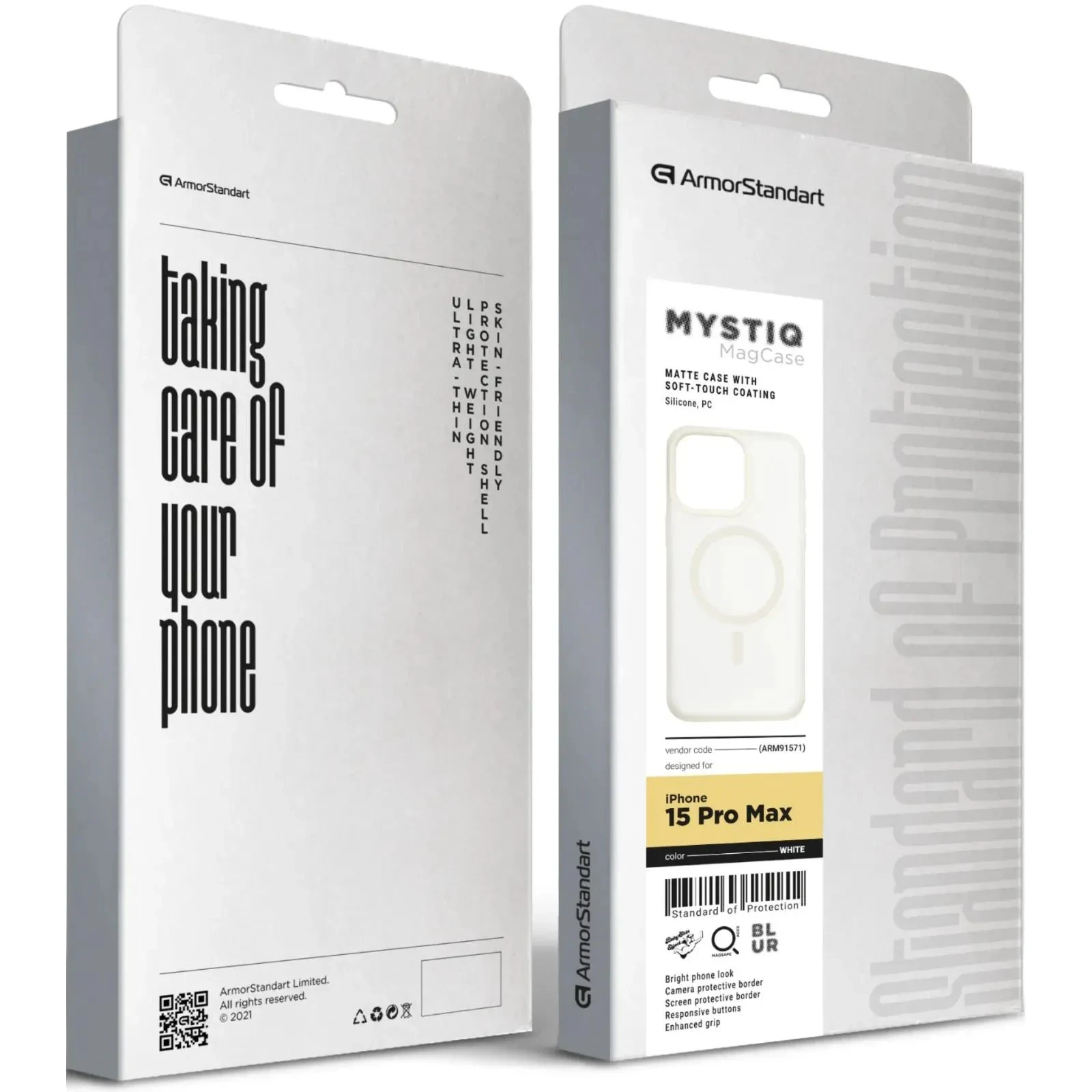 Чохол для мобільного телефону Armorstandart Mystiq MagCase Apple iPhone 15 Pro Max White (ARM91571) (UA)