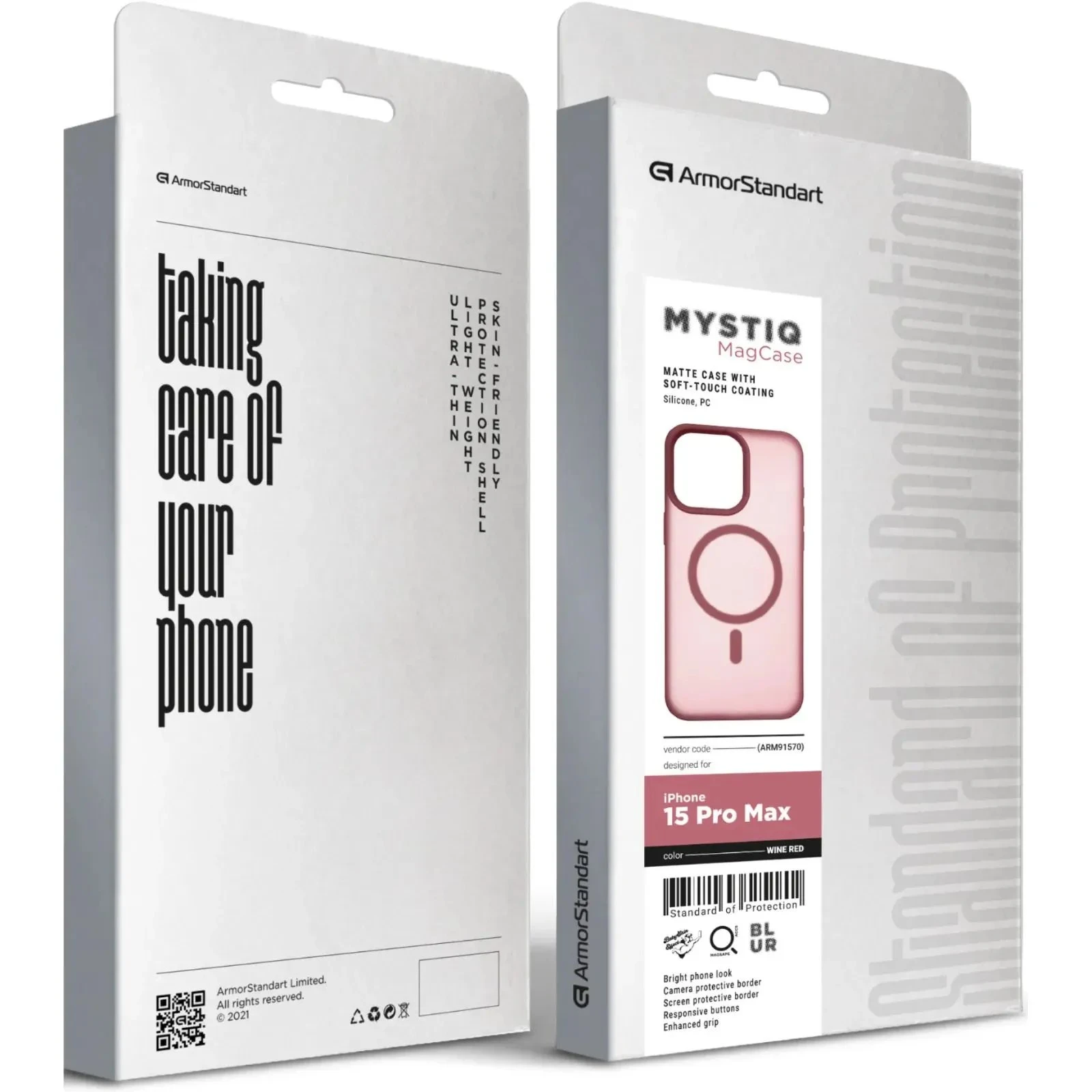 Чехол для мобильного телефона Armorstandart Mystiq MagCase Apple iPhone 15 Pro Max Wine Red (ARM91570) (UA)