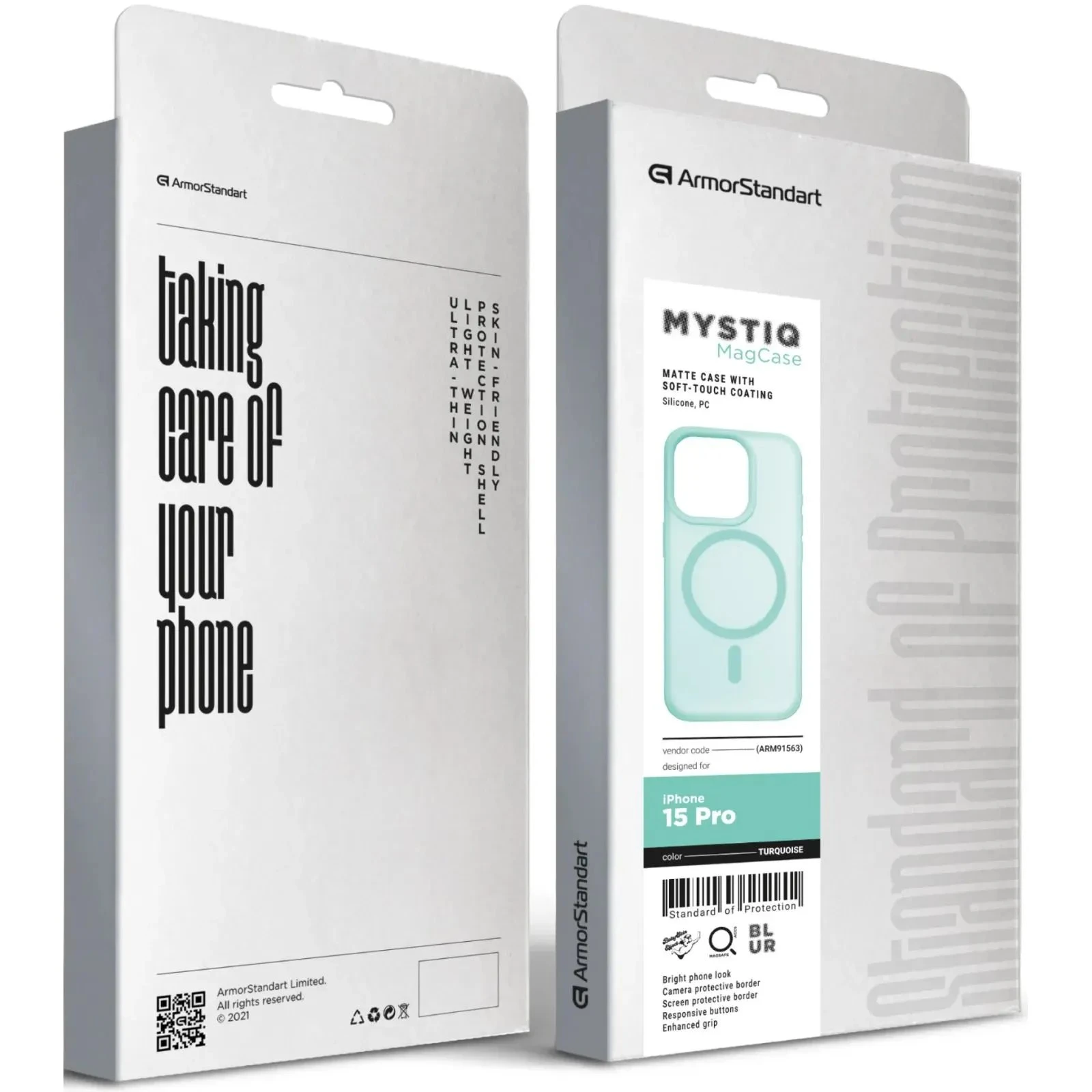Чехол для мобильного телефона Armorstandart Mystiq MagCase Apple iPhone 15 Pro Turquoise (ARM91563) (UA)
