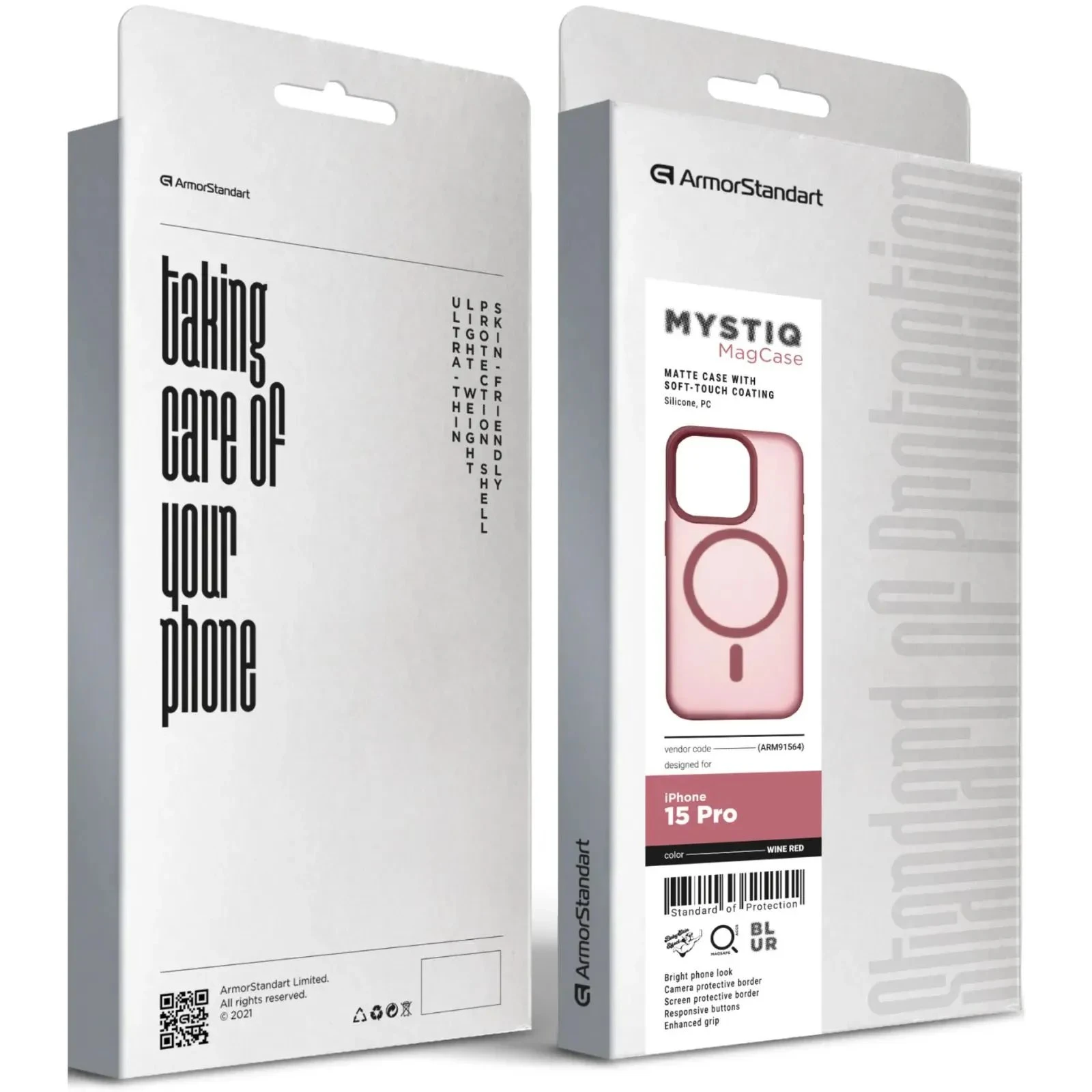 Чехол для мобильного телефона Armorstandart Mystiq MagCase Apple iPhone 15 Pro Wine Red (ARM91564) (UA)