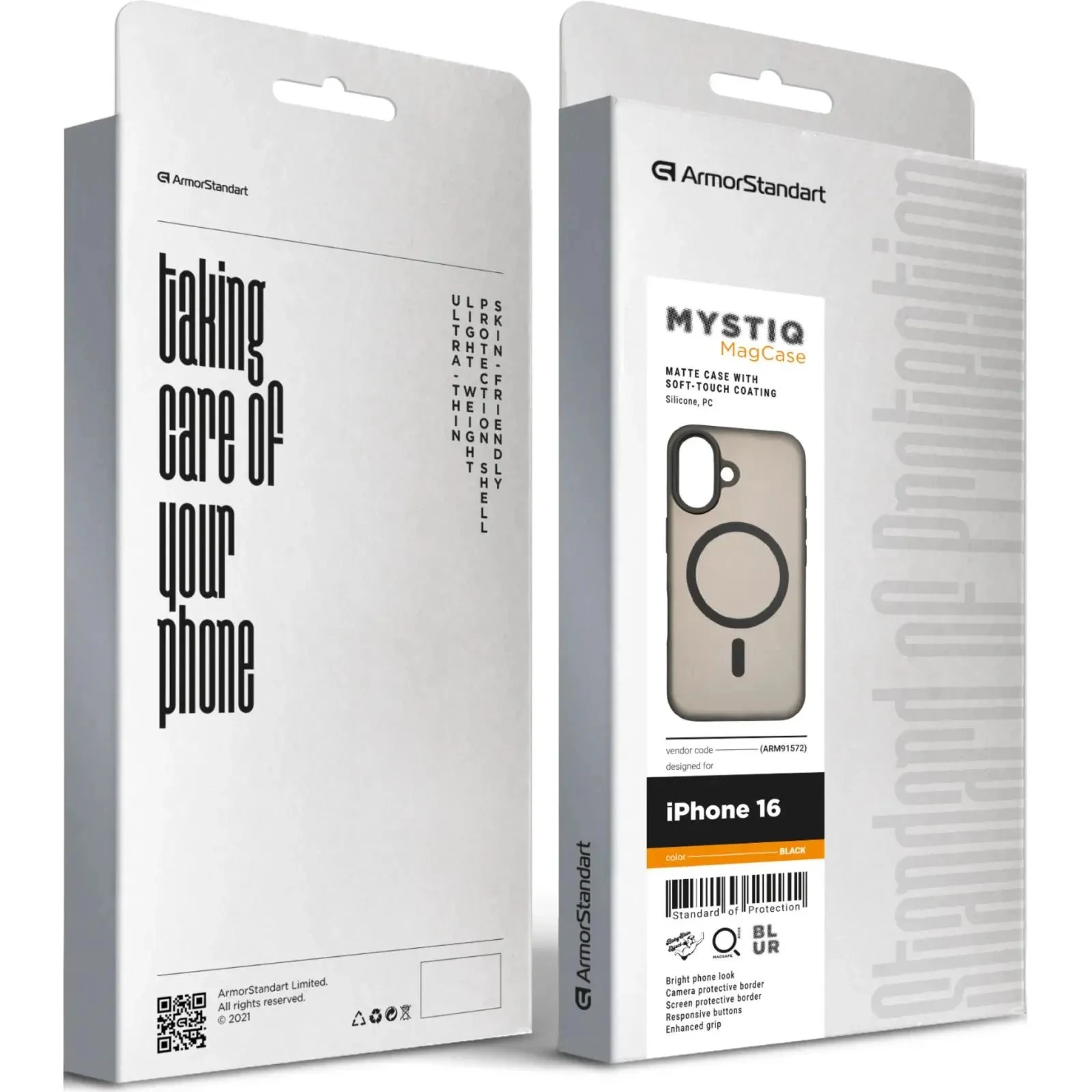 Чохол для мобільного телефону Armorstandart Mystiq MagCase Apple iPhone 16 Black (ARM91572) (UA)