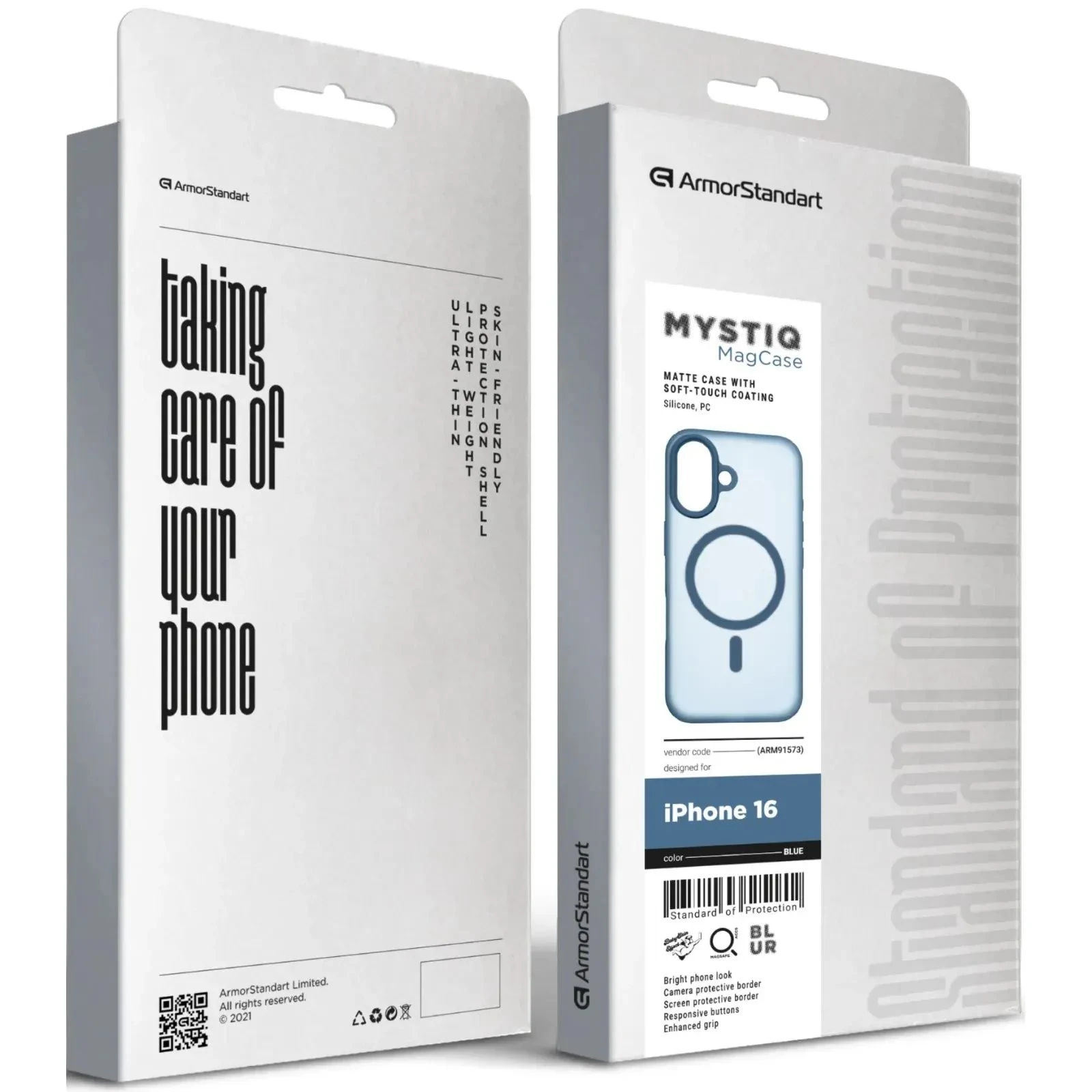 Чохол для мобільного телефону Armorstandart Mystiq MagCase Apple iPhone 16 Blue (ARM91573) (UA)
