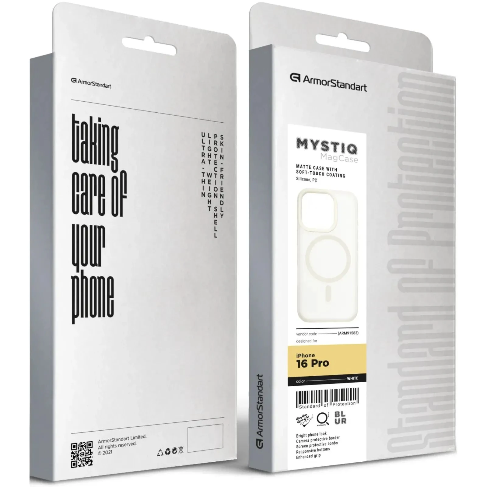 Чохол для мобільного телефону Armorstandart Mystiq MagCase Apple iPhone 16 Pro White (ARM91583) (UA)