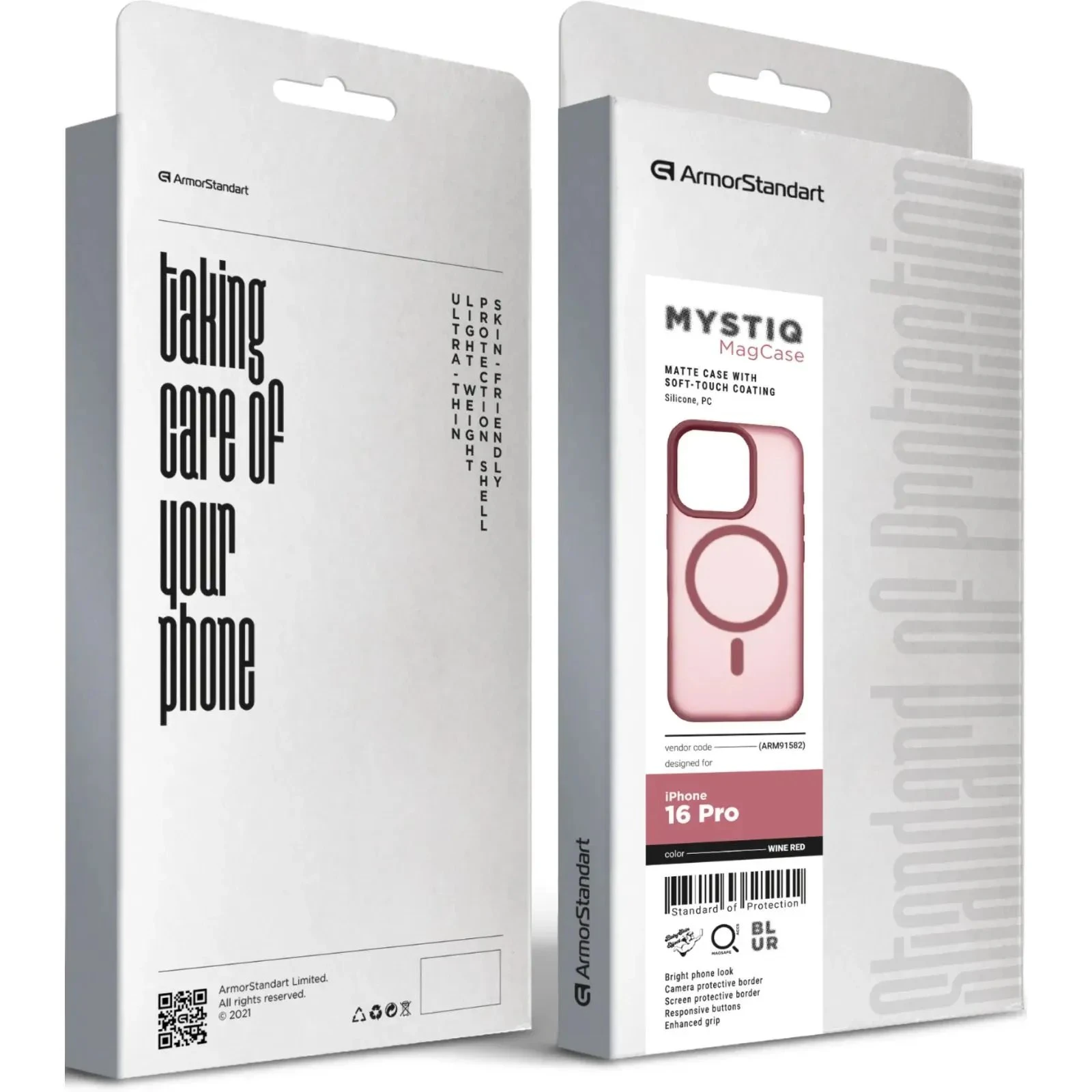 Чехол для мобильного телефона Armorstandart Mystiq MagCase Apple iPhone 16 Pro Wine Red (ARM91582) (UA)