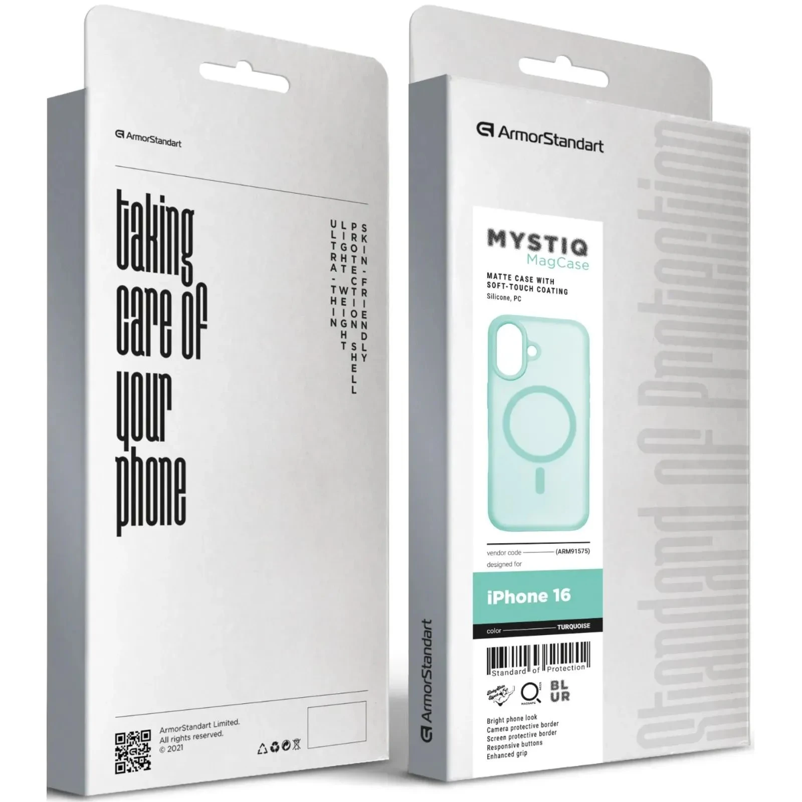 Чехол для мобильного телефона Armorstandart Mystiq MagCase Apple iPhone 16 Turquoise (ARM91575) (UA)