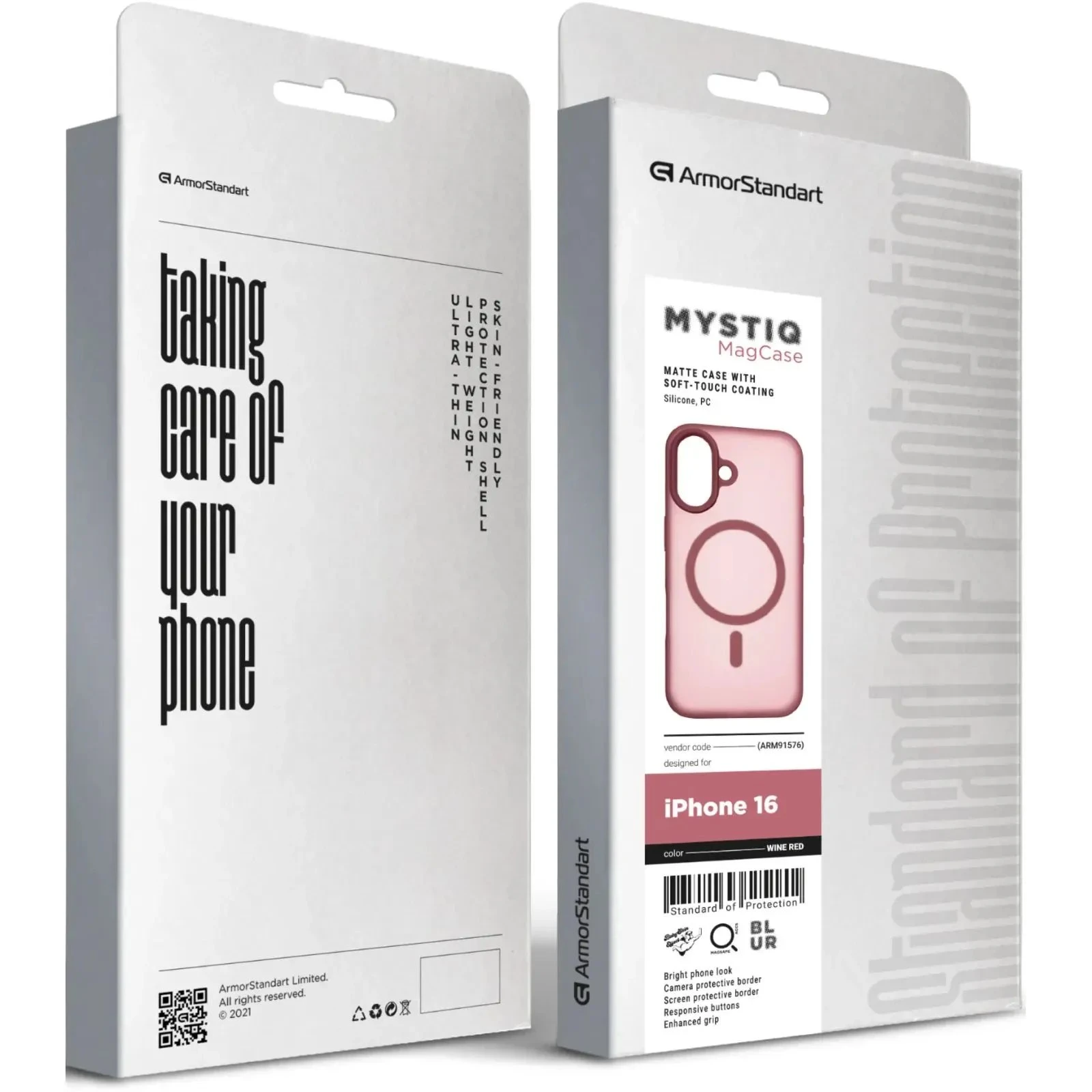 Чехол для мобильного телефона Armorstandart Mystiq MagCase Apple iPhone 16 Wine Red (ARM91576) (UA)