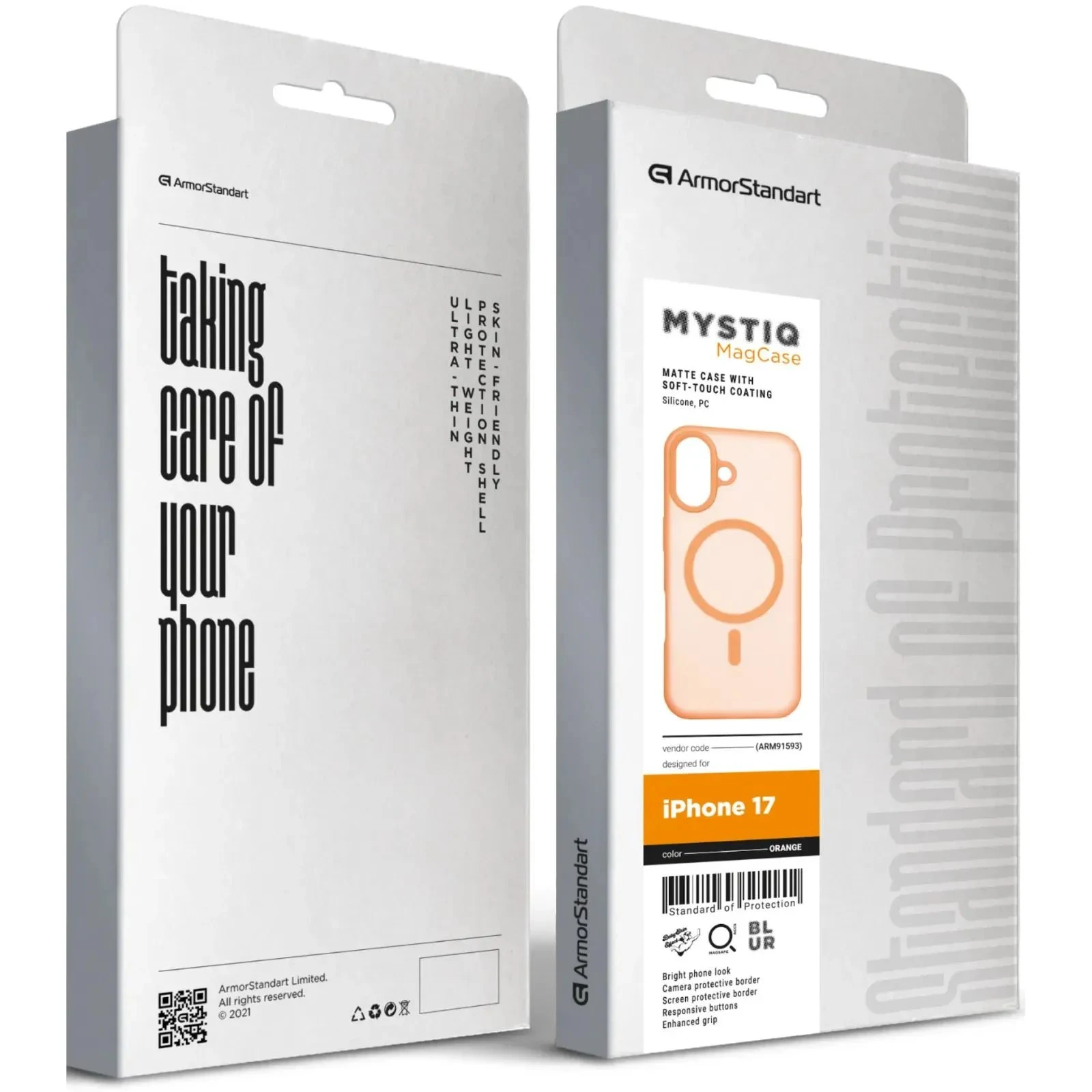 Чехол для мобильного телефона Armorstandart Mystiq MagCase Apple iPhone 17 Orange (ARM91593) (UA)