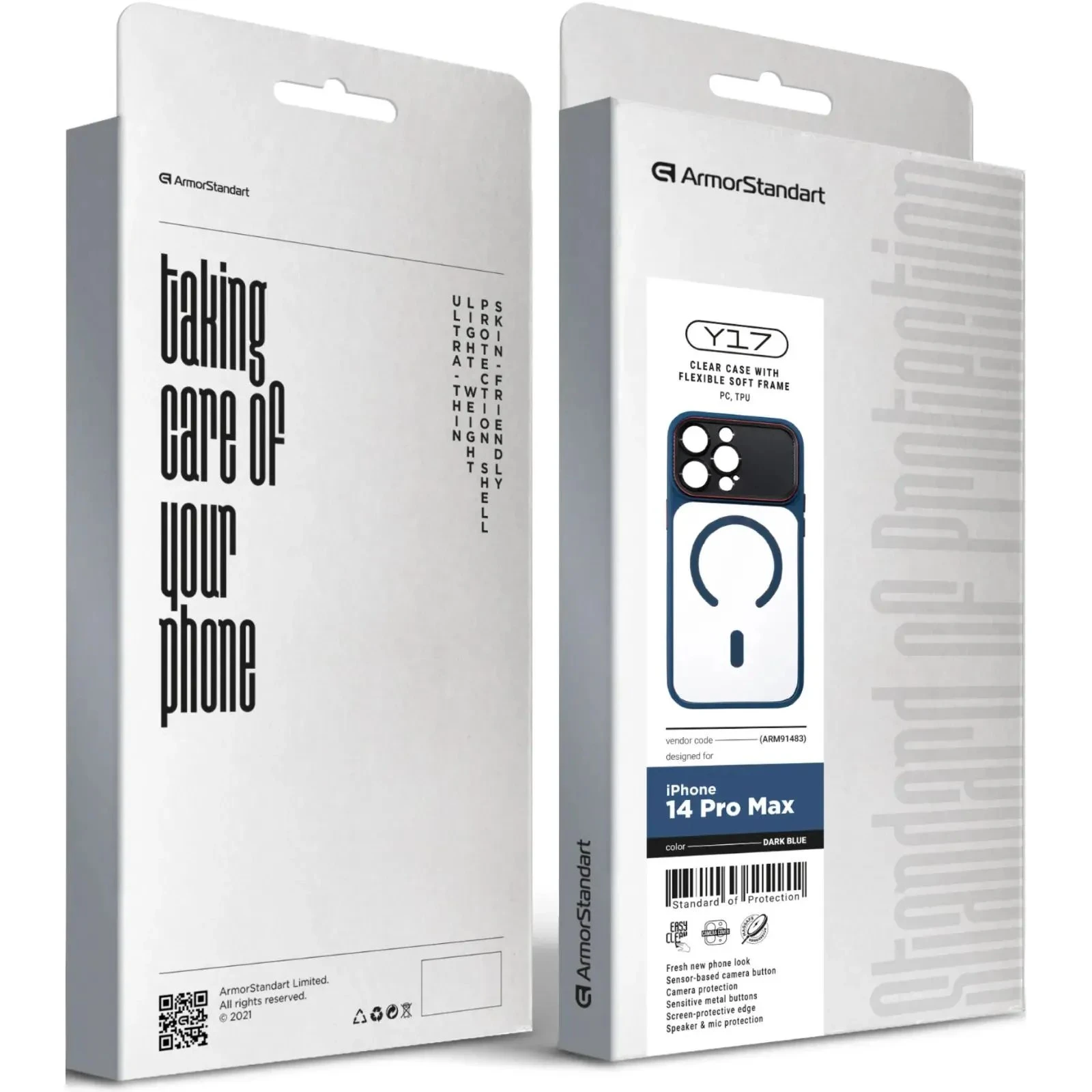 Чехол для мобильного телефона Armorstandart Y17 MagCase Apple iPhone 14 Pro Max Dark Blue (ARM91483) (UA)