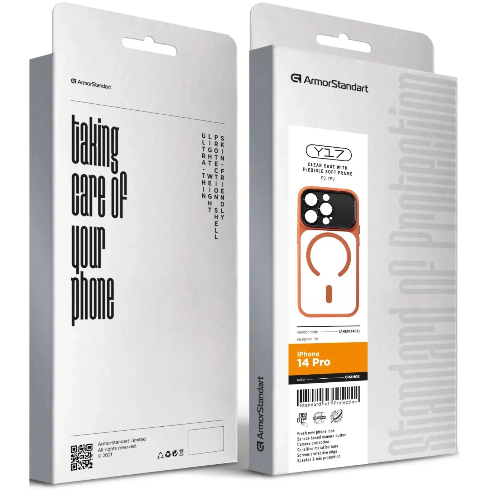 Чохол для мобільного телефону Armorstandart Y17 MagCase Apple iPhone 14 Pro Orange (ARM91481) (UA)