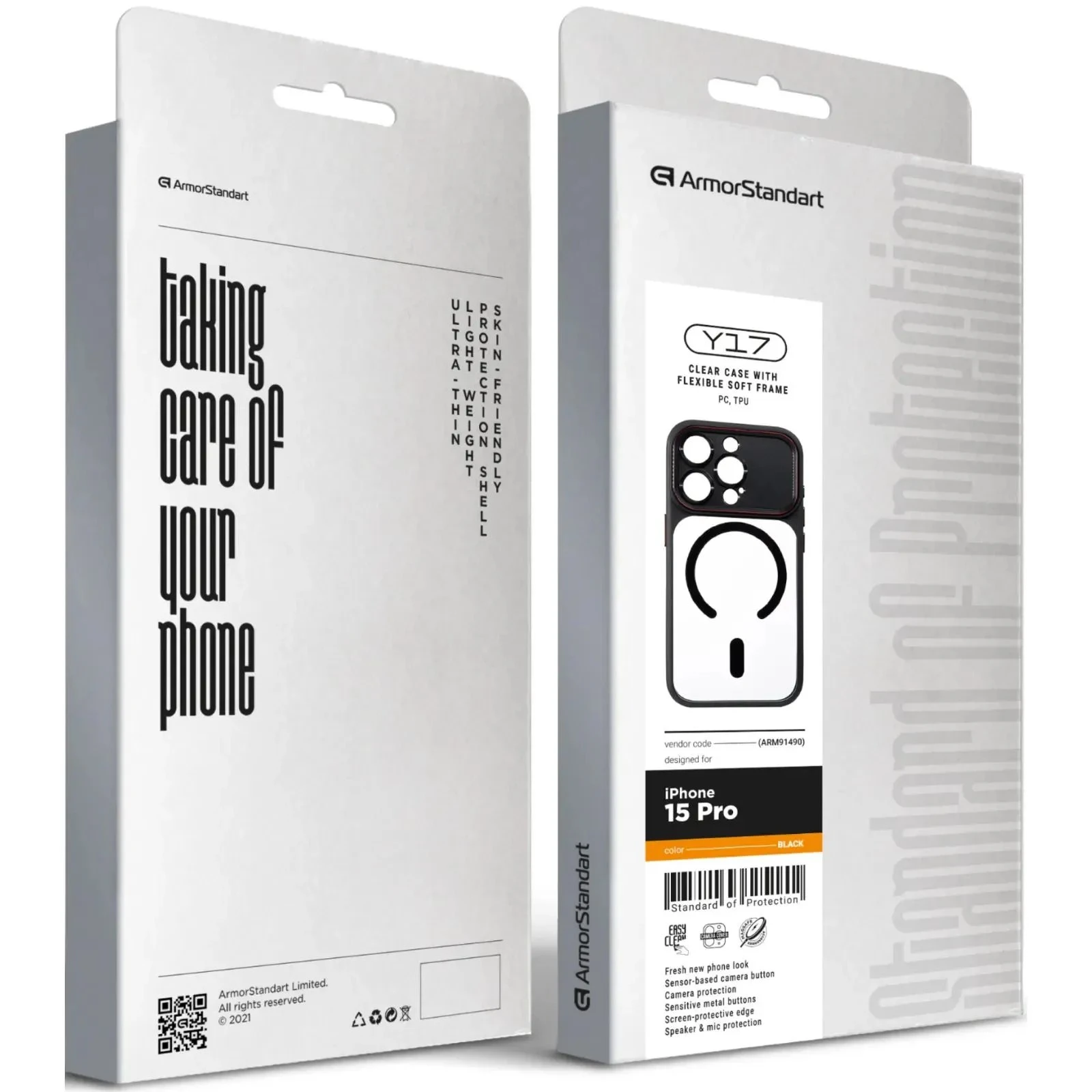 Чехол для мобильного телефона Armorstandart Y17 MagCase Apple iPhone 15 Pro Black (ARM91490) (UA)