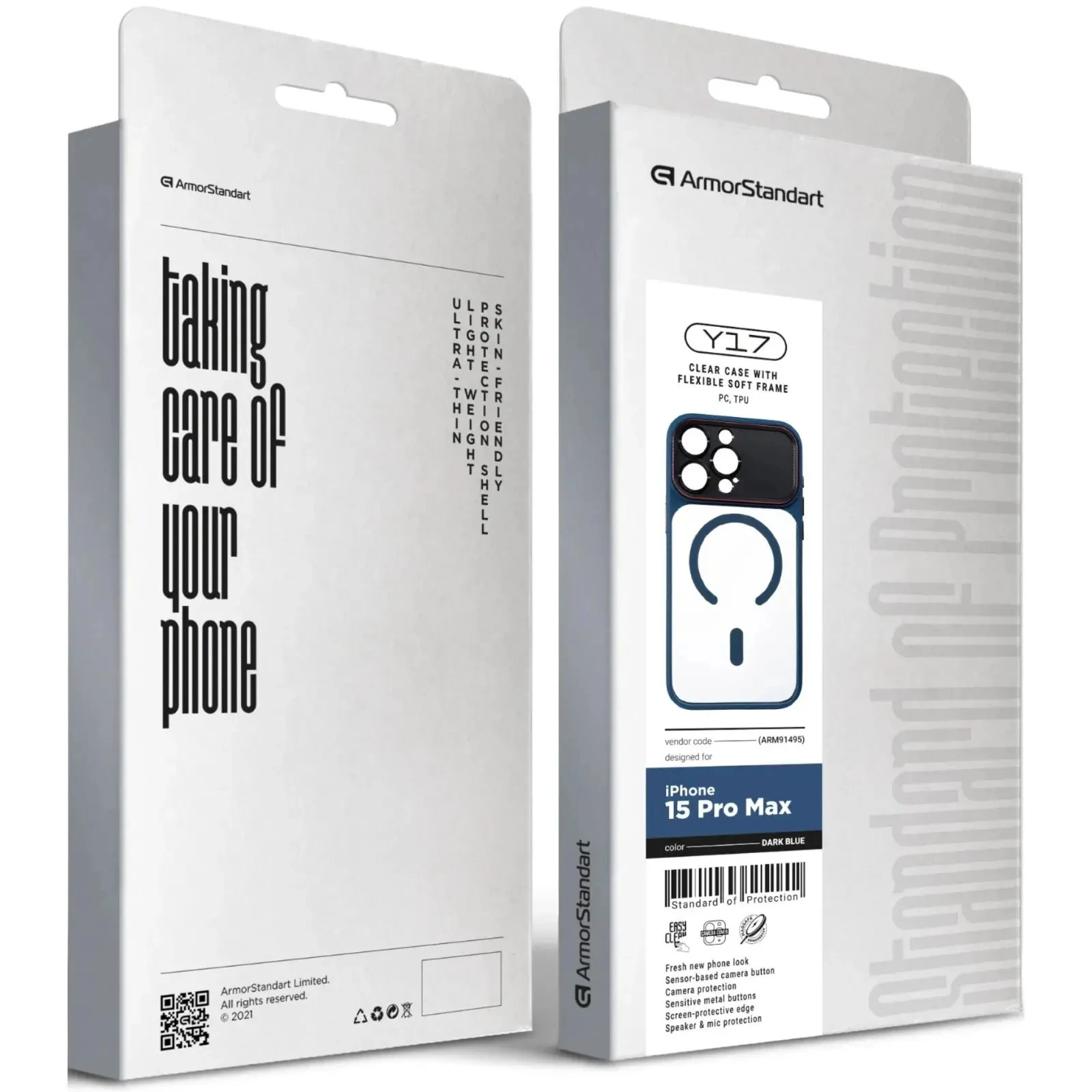 Чехол для мобильного телефона Armorstandart Y17 MagCase Apple iPhone 15 Pro Max Dark Blue (ARM91495) (UA)