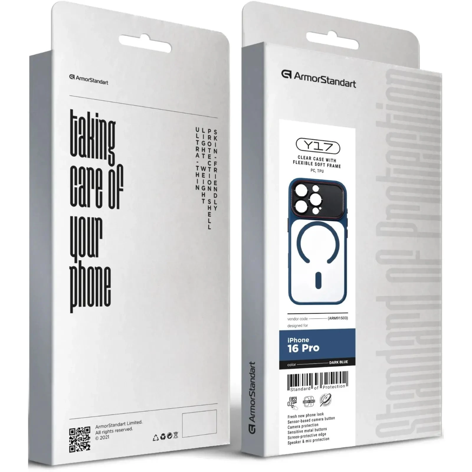 Чехол для мобильного телефона Armorstandart Y17 MagCase Apple iPhone 16 Pro Dark Blue (ARM91503) (UA)