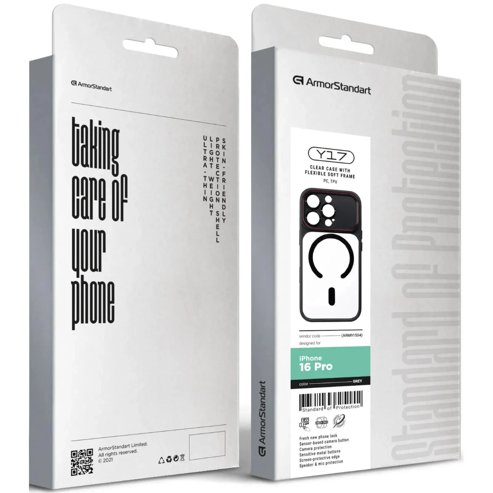 Чехол для мобильного телефона Armorstandart Y17 MagCase Apple iPhone 16 Pro Grey (ARM91504) (UA)