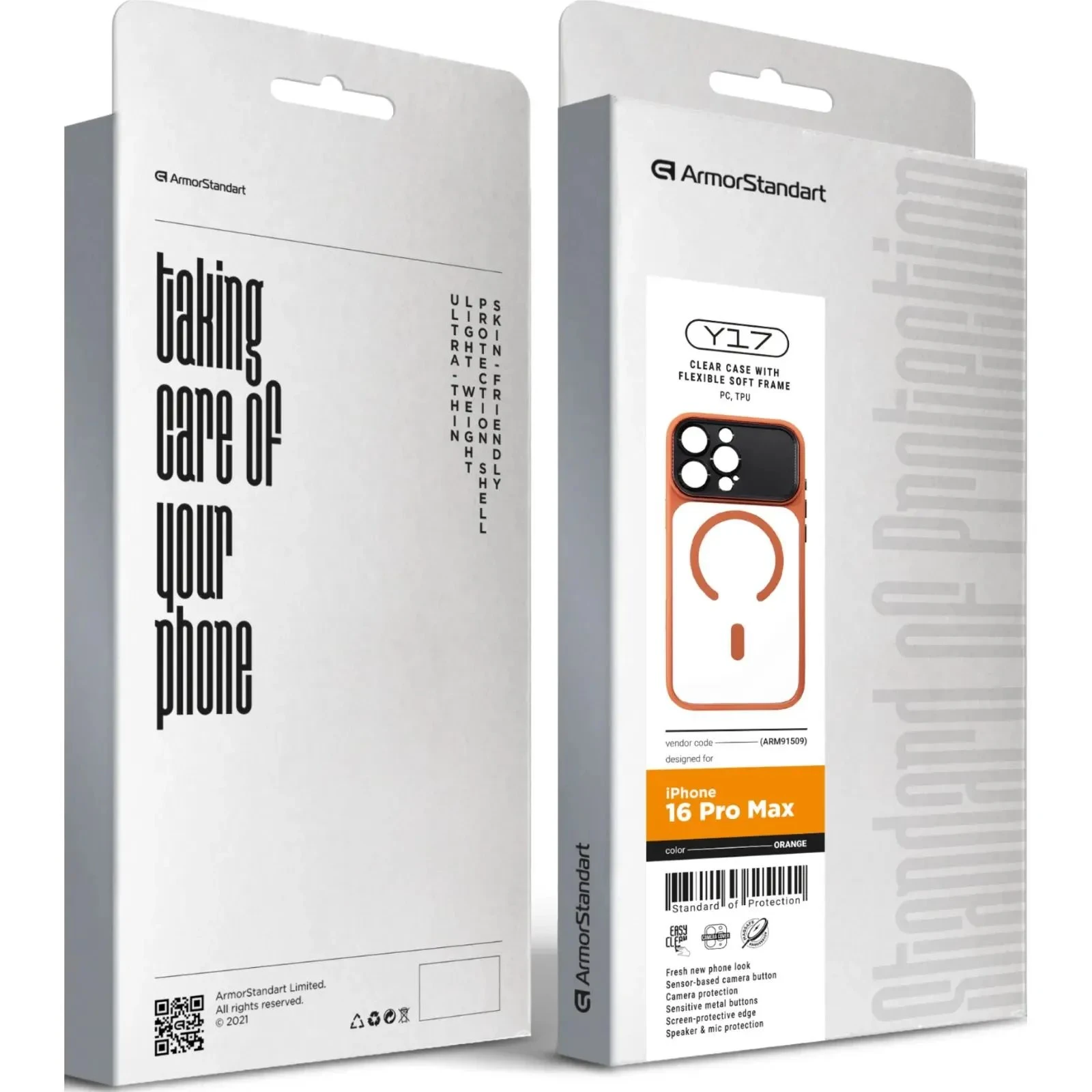 Чохол для мобільного телефону Armorstandart Y17 MagCase Apple iPhone 16 Pro Max Orange (ARM91509) (UA)