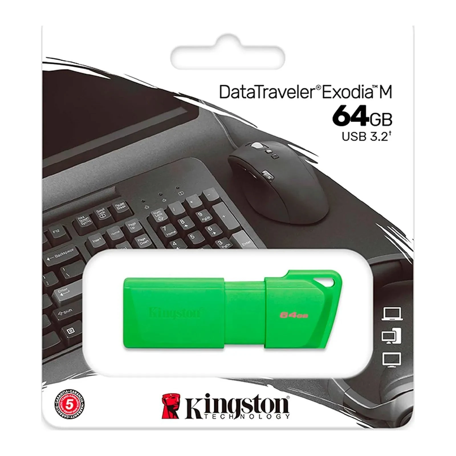 Kingston 64GB DataTraveler Exodia M Green USB 3.2 (KC-U2L64-7LG) (UA)