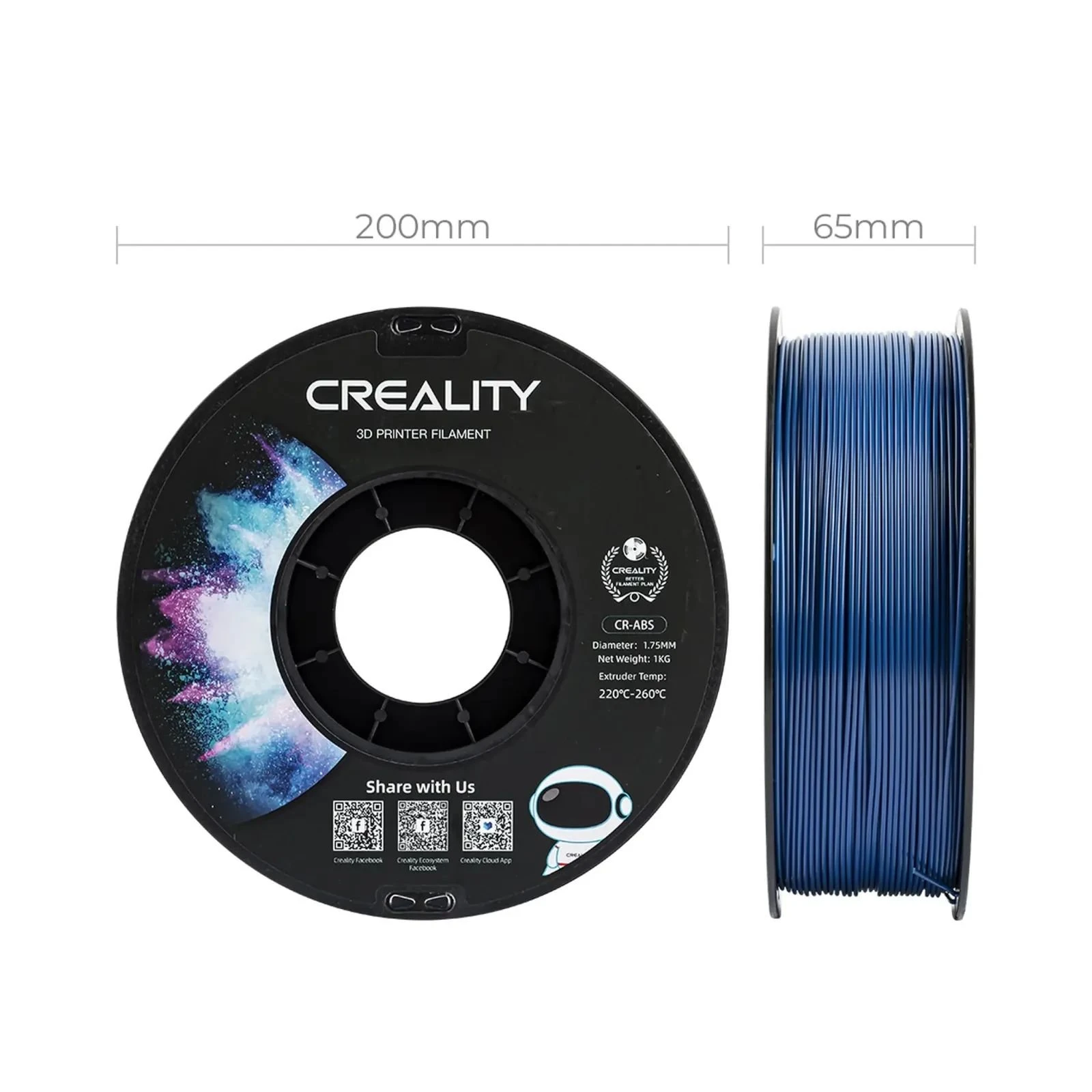 Пластик для 3D-принтера Creality ABS 1кг, 1.75мм, blue (3301020036) (UA)