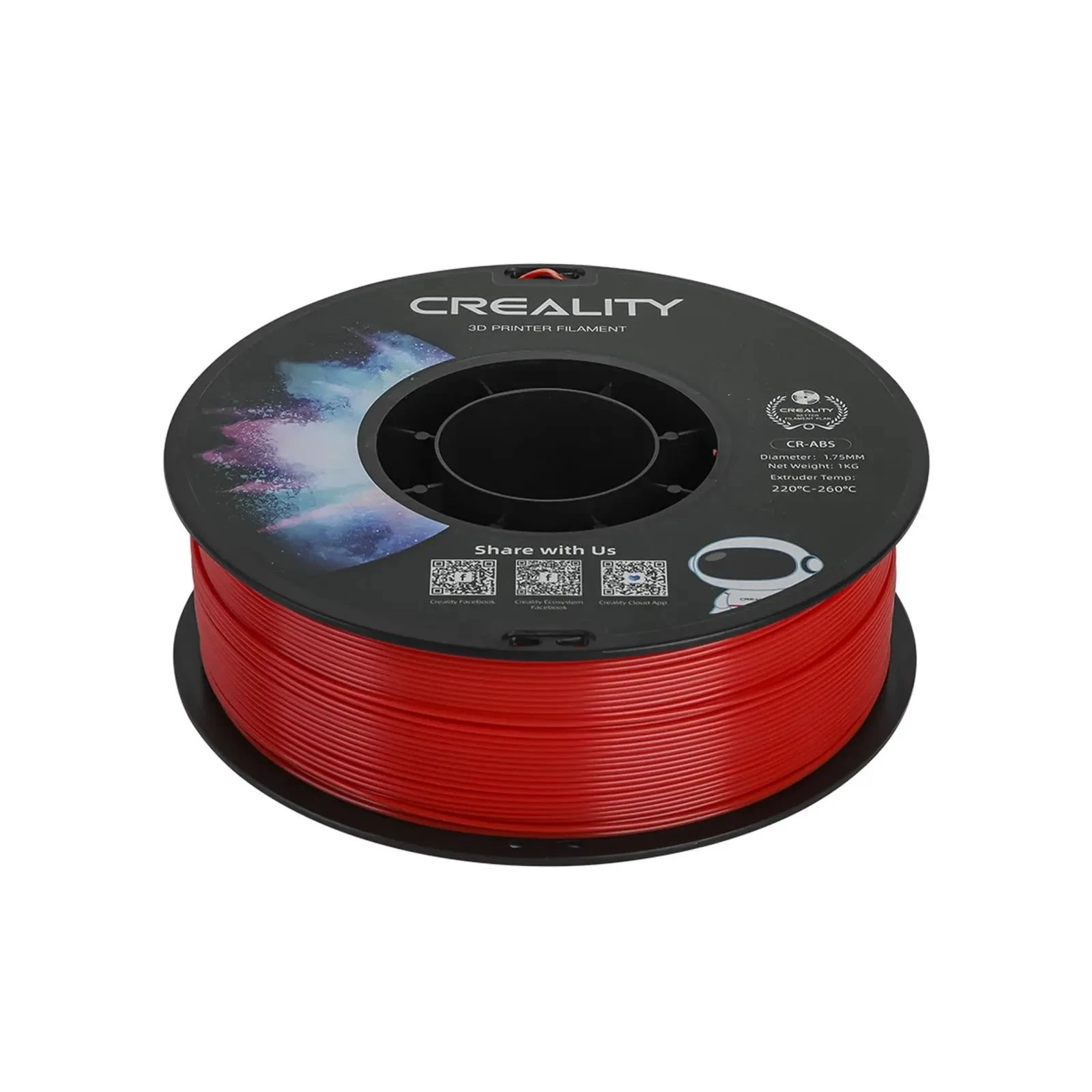 Пластик для 3D-принтера Creality ABS 1кг, 1.75мм, red (3301020032) (UA)