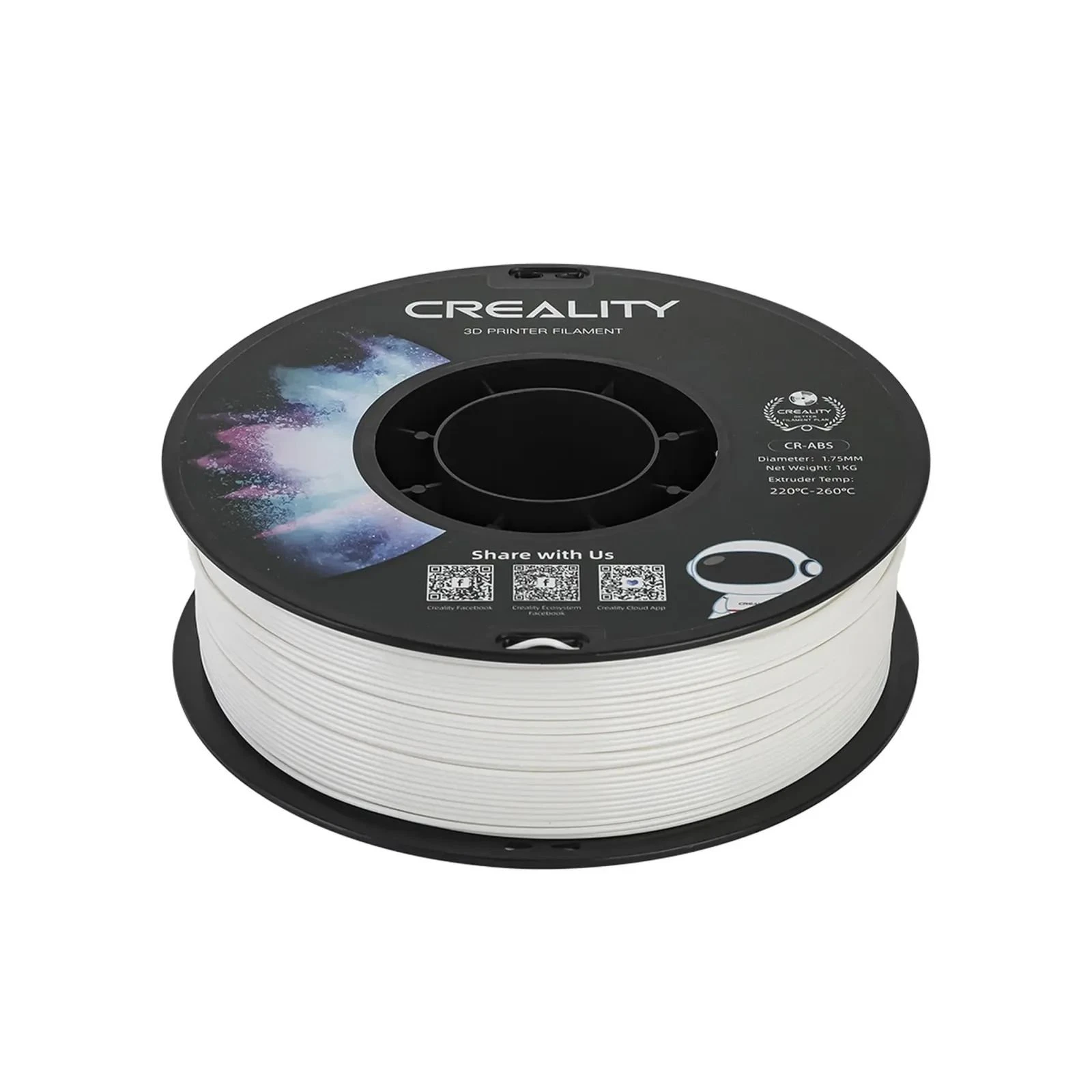 Пластик для 3D-принтера Creality ABS 1кг, 1.75мм, white (3301020031) (UA)