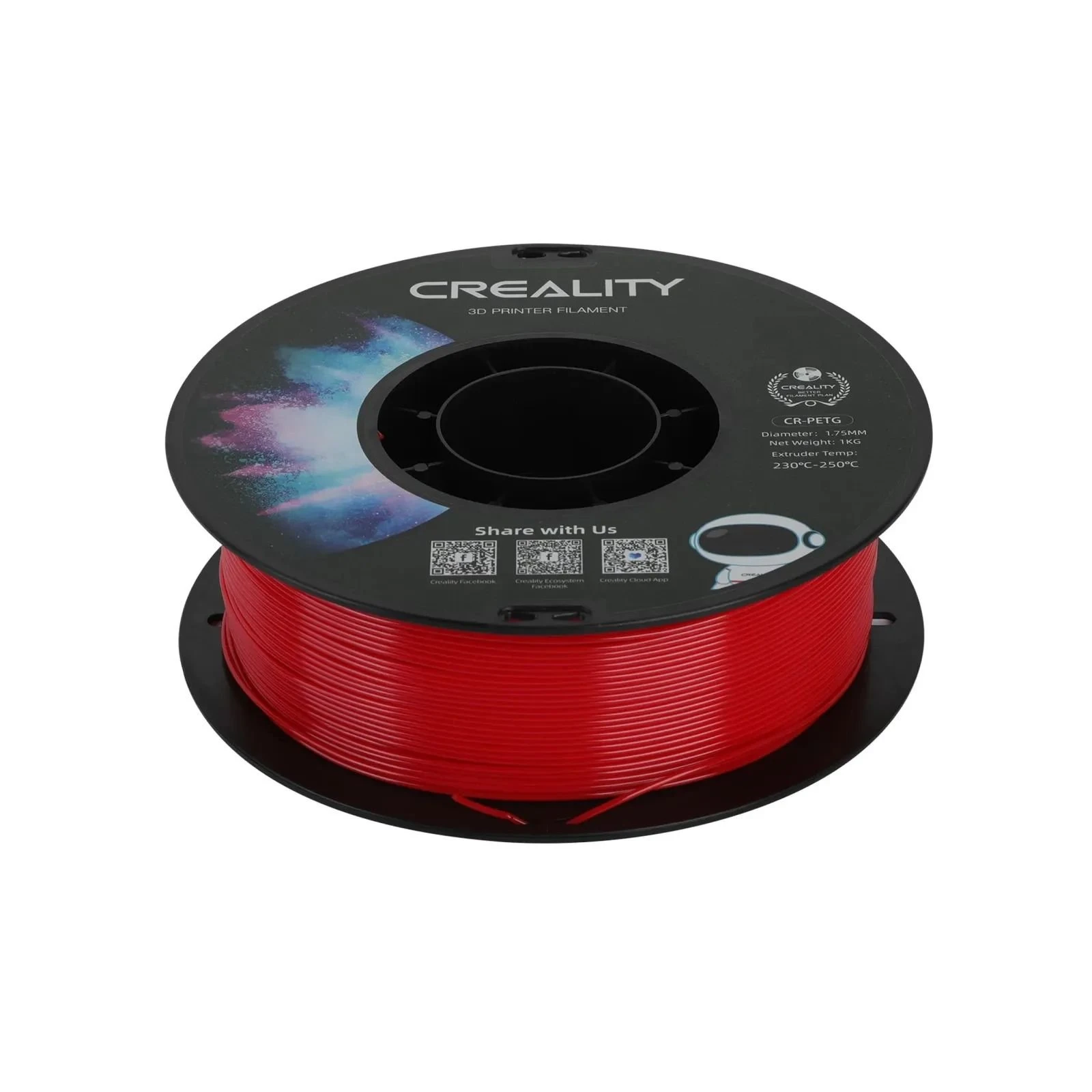 Пластик для 3D-принтера Creality PETG 1.75мм, red, 1кг (3301030038) (UA)