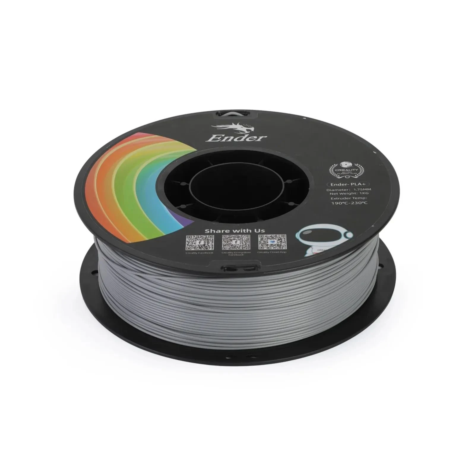 Пластик для 3D-принтера Creality PLA+ 1кг, 1.75мм, gray (3301010308) (UA)