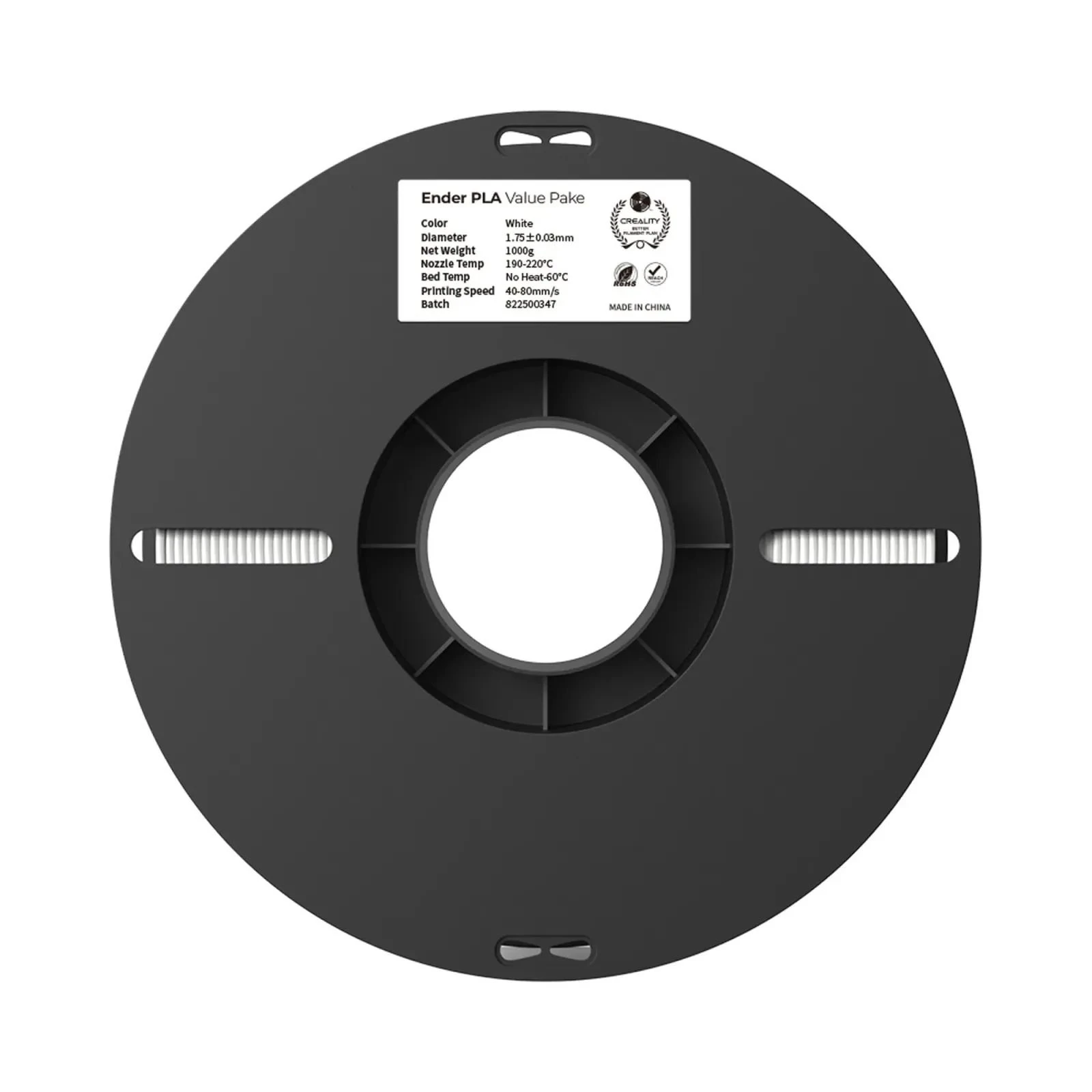 Пластик для 3D-принтера Creality PLA 2x1кг, 1.75мм, white+black (3301010337) (UA)