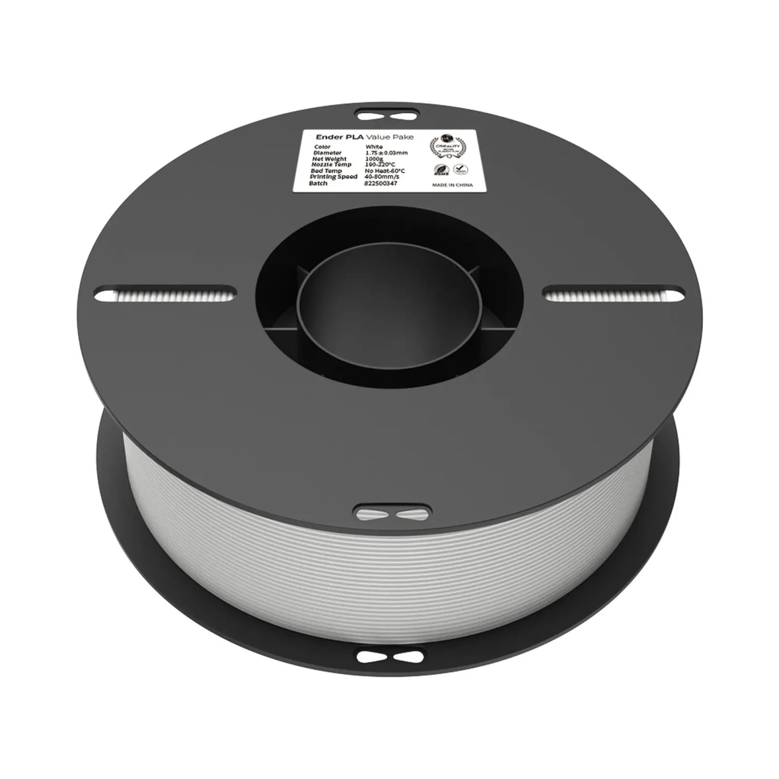Пластик для 3D-принтера Creality PLA 2x1кг, 1.75мм, white+black (3301010337) (UA)