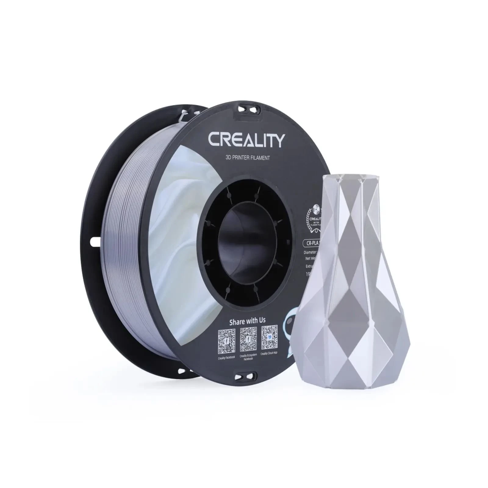 Пластик для 3D-принтера Creality PLA silky shine 1кг, 1.75мм, silver (3301120007) (UA)