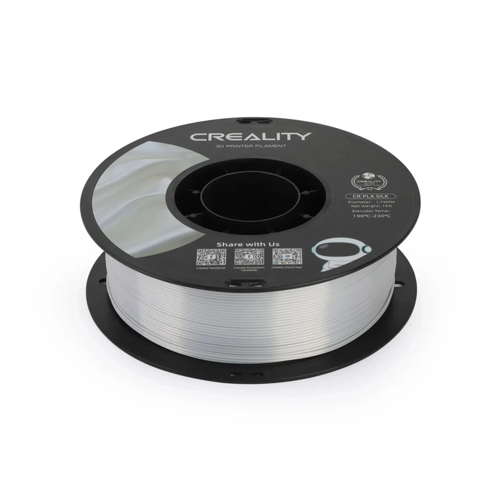 Пластик для 3D-принтера Creality PLA silky shine 1кг, 1.75мм, silver (3301120007) (UA)
