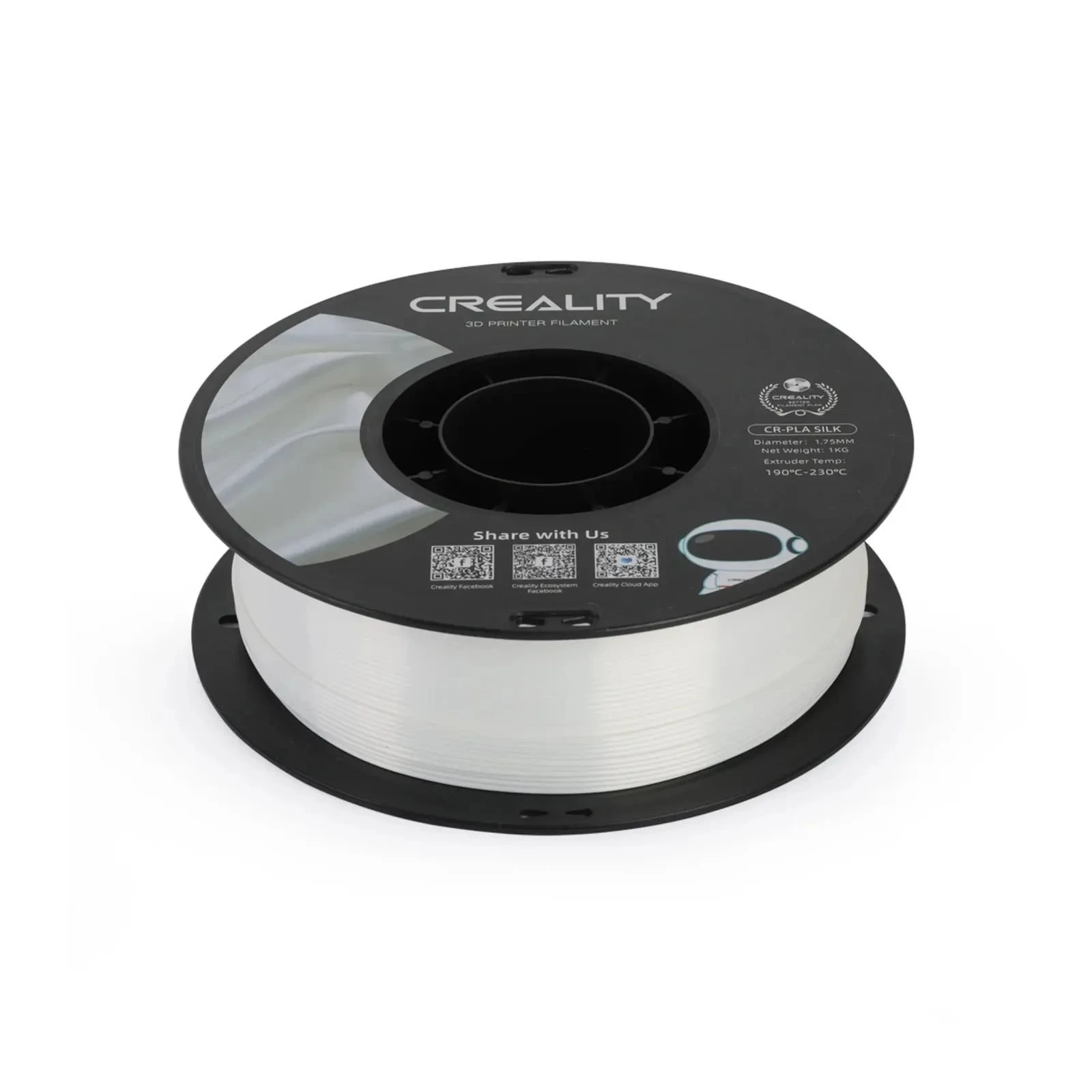 Пластик для 3D-принтера Creality PLA silky shine 1кг, 1.75мм, white (3301120004) (UA)
