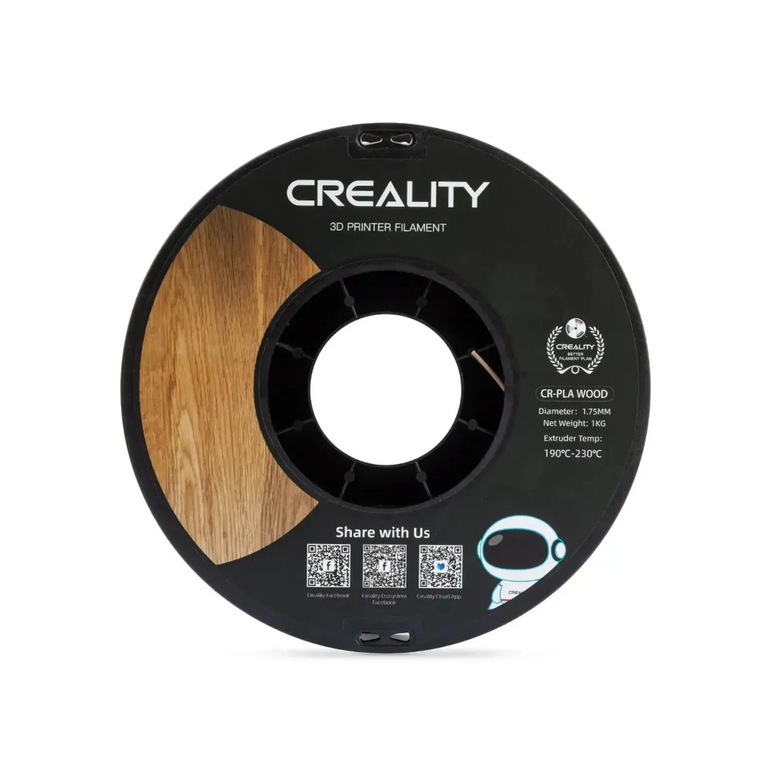 Пластик для 3D-принтера Creality PLA wood 1кг, 1.75мм, light brown (3301130001) (UA)