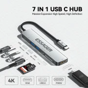 USB-хаб Essager QingHong 7 in 1 USB-C Hub (EHB07-QH0G-Z) (UA)