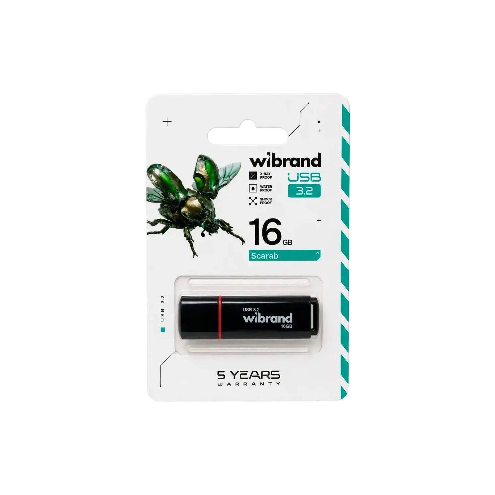 Wibrand 16GB Scarab Black USB 3.2 (WI3.2/SC16P11B) (UA) Тип: Классические; Объем памяти:
